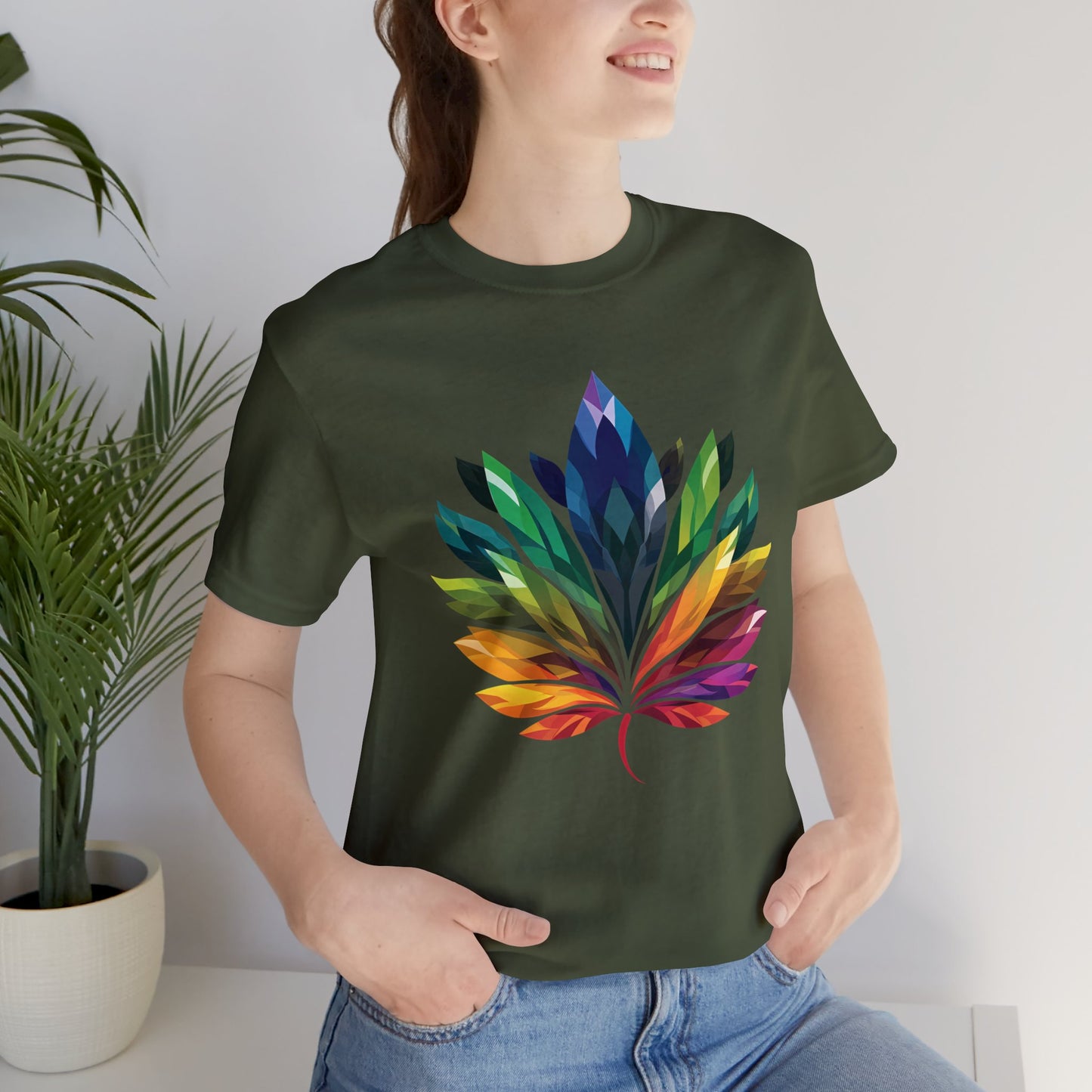 Rainbow-coloured Leaf - Unisex T-shirt