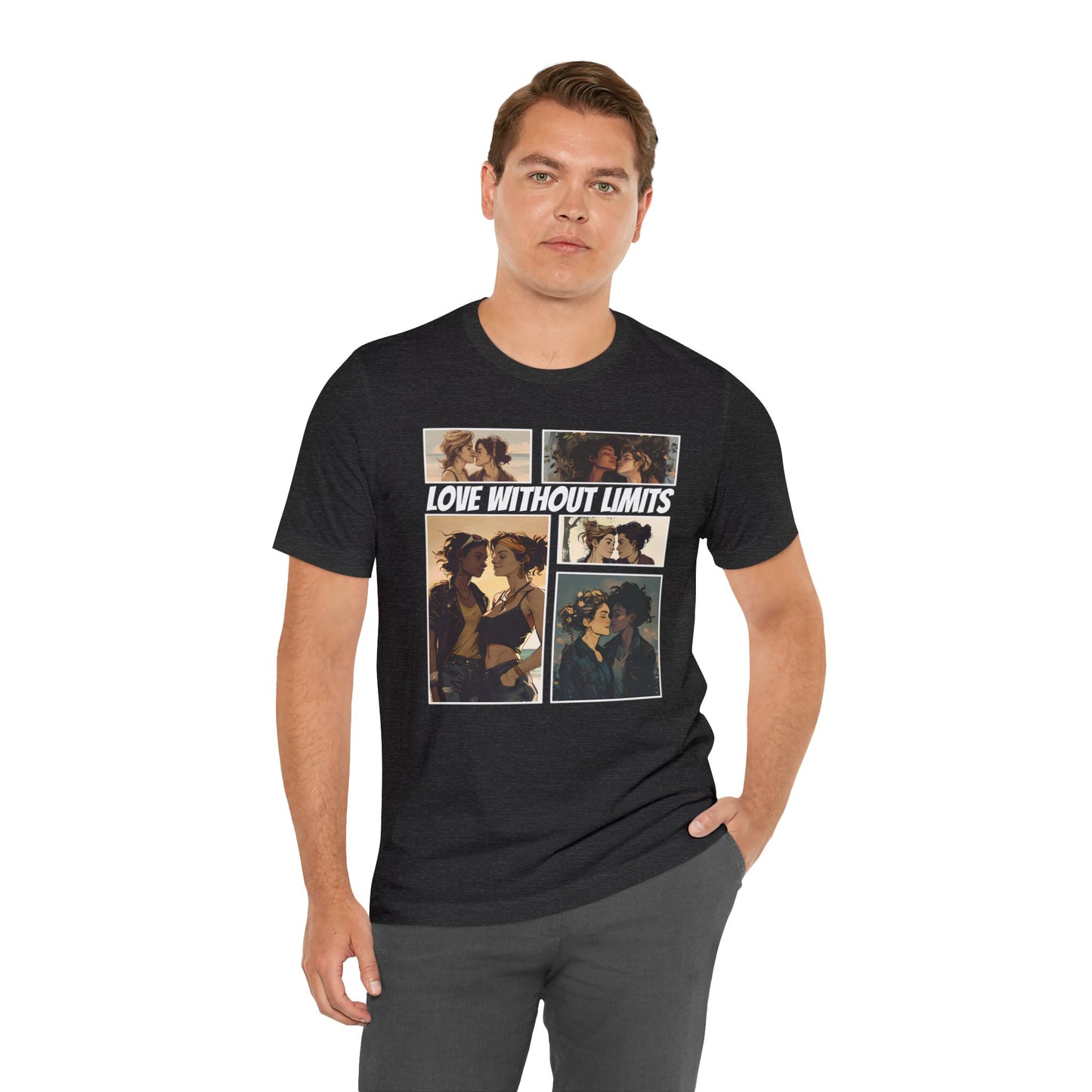Love Without Limits - Girls - Unisex T-Shirt - T-Shirt - Dark Grey Heather - | The Lucky Wombat