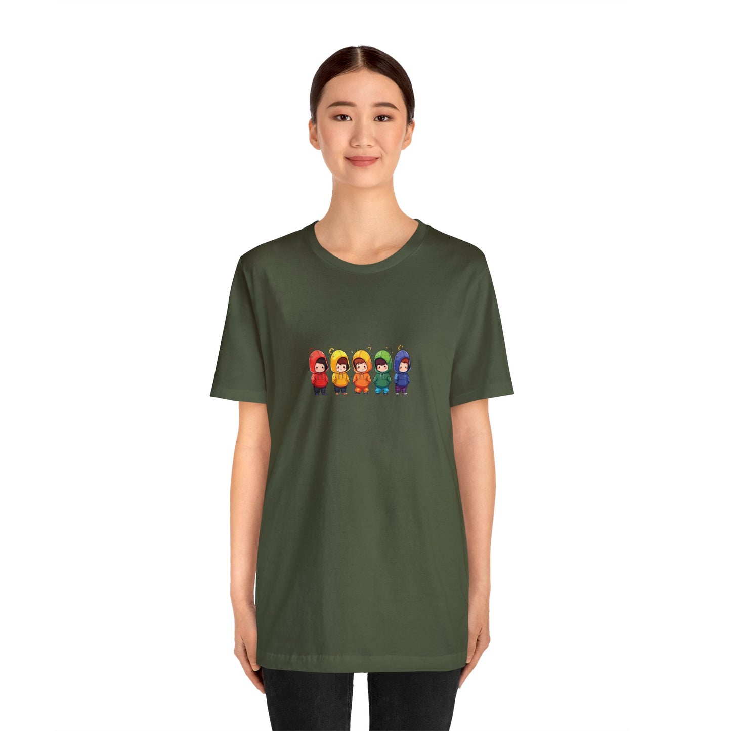 Cutties in Hoodies - Unisex T-Shirt - T-Shirt - Military Green - The Lucky Wombat
