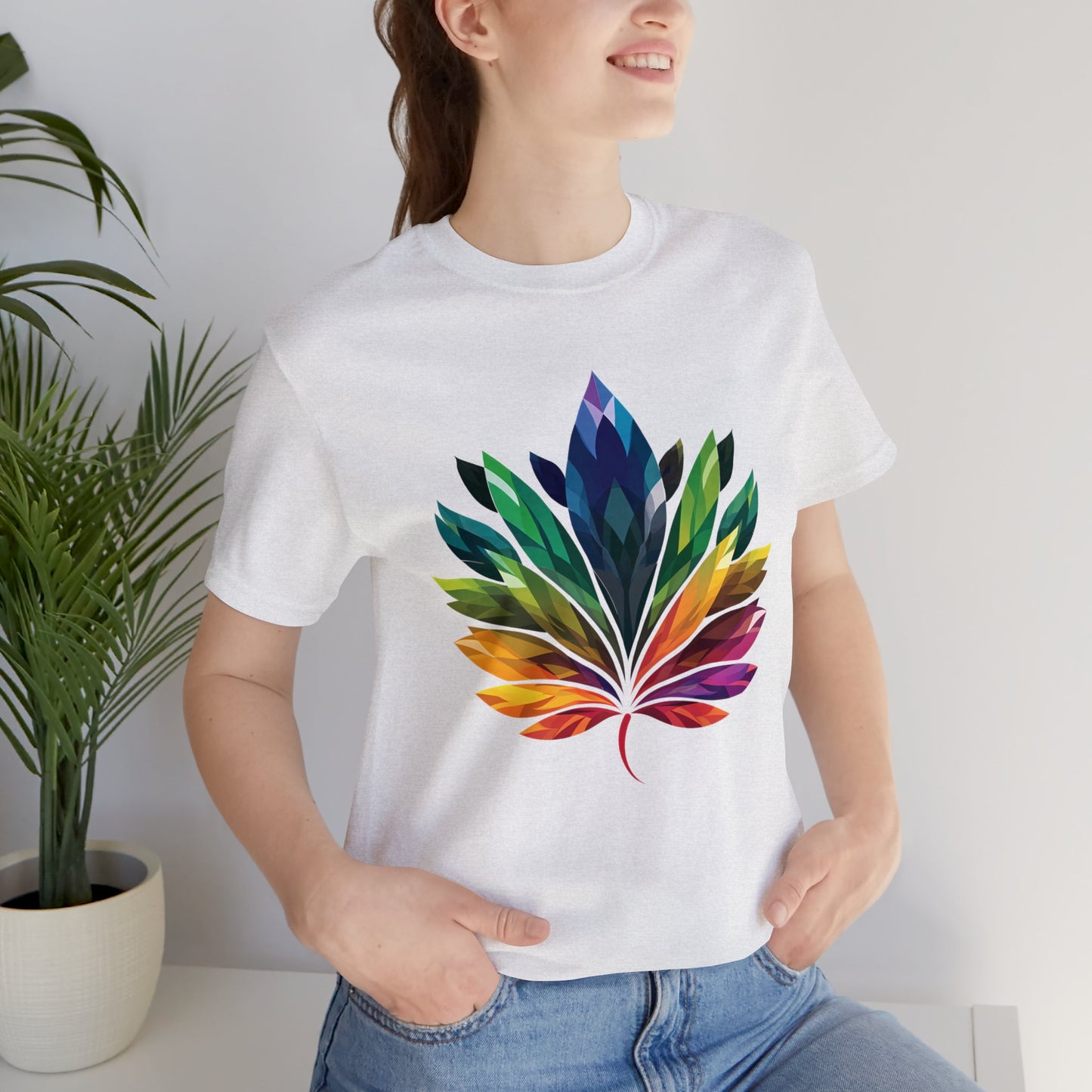 Rainbow-coloured Leaf - Unisex T-shirt