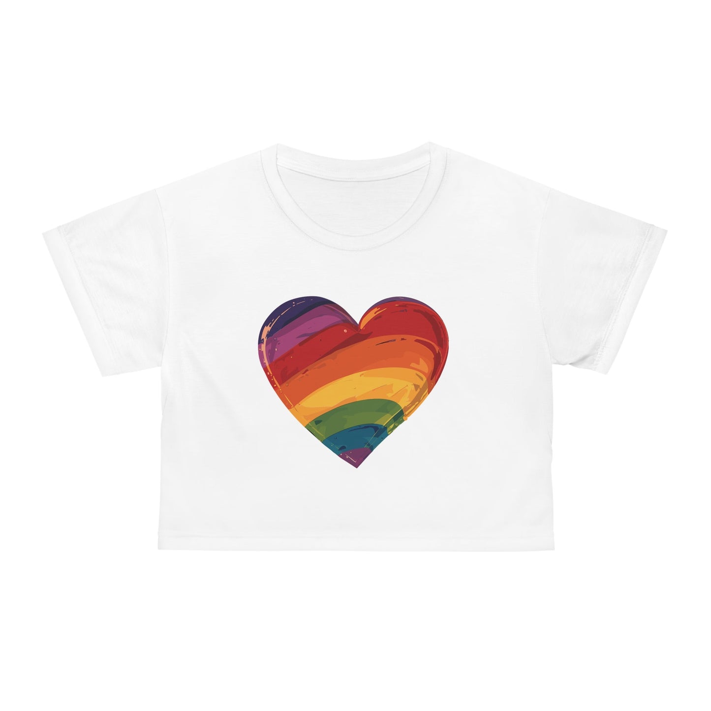 Cartoon Rainbow Heart - Crop Top - All Over Prints - The Lucky Wombat