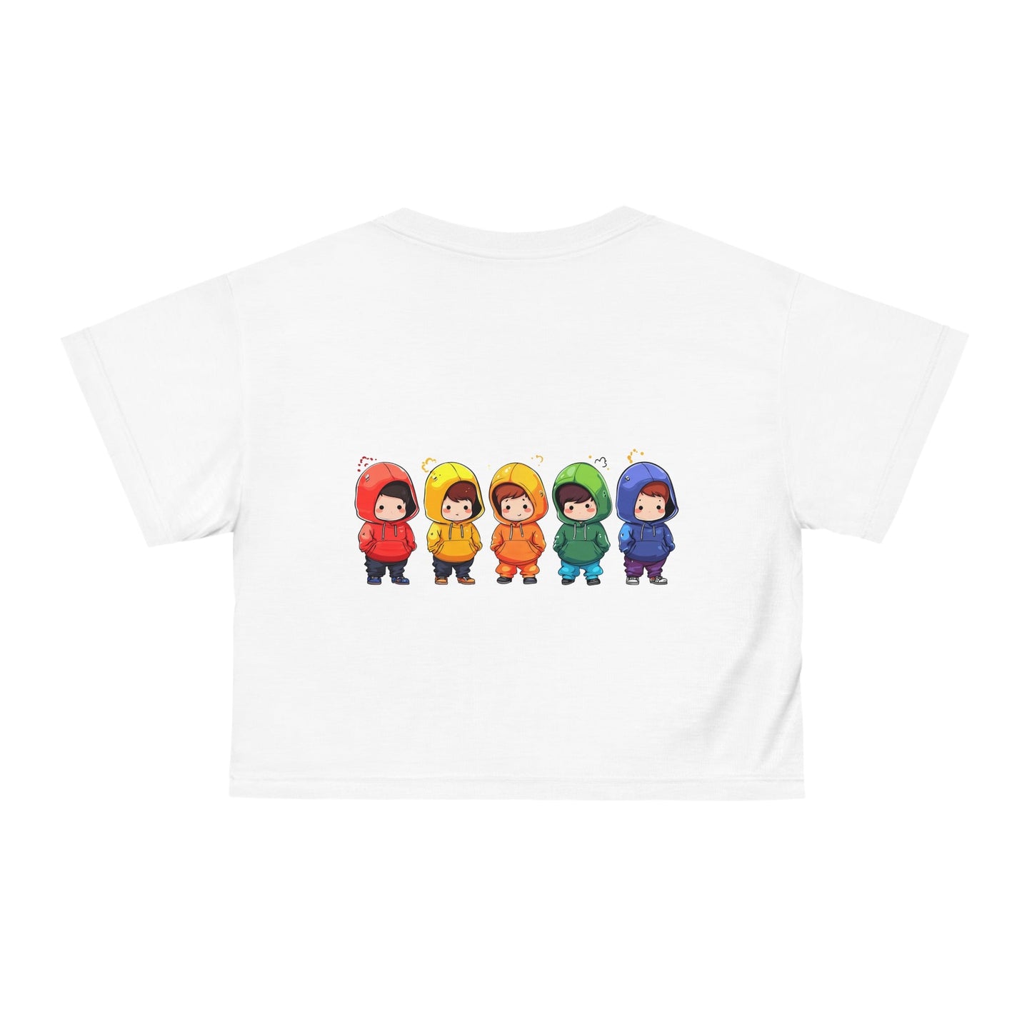 Cutties in Hoodies - White Crop Top - All Over Prints - The Lucky Wombat