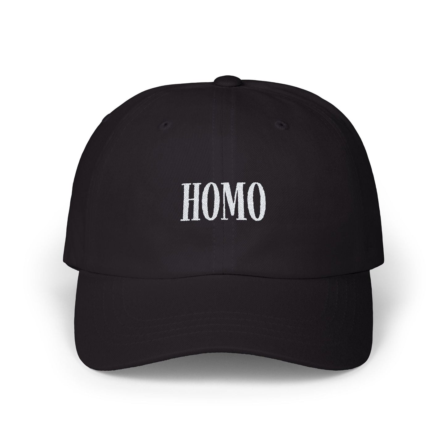 Dad Cap - Homo Cap, White on Dark - Hats - The Lucky Wombat