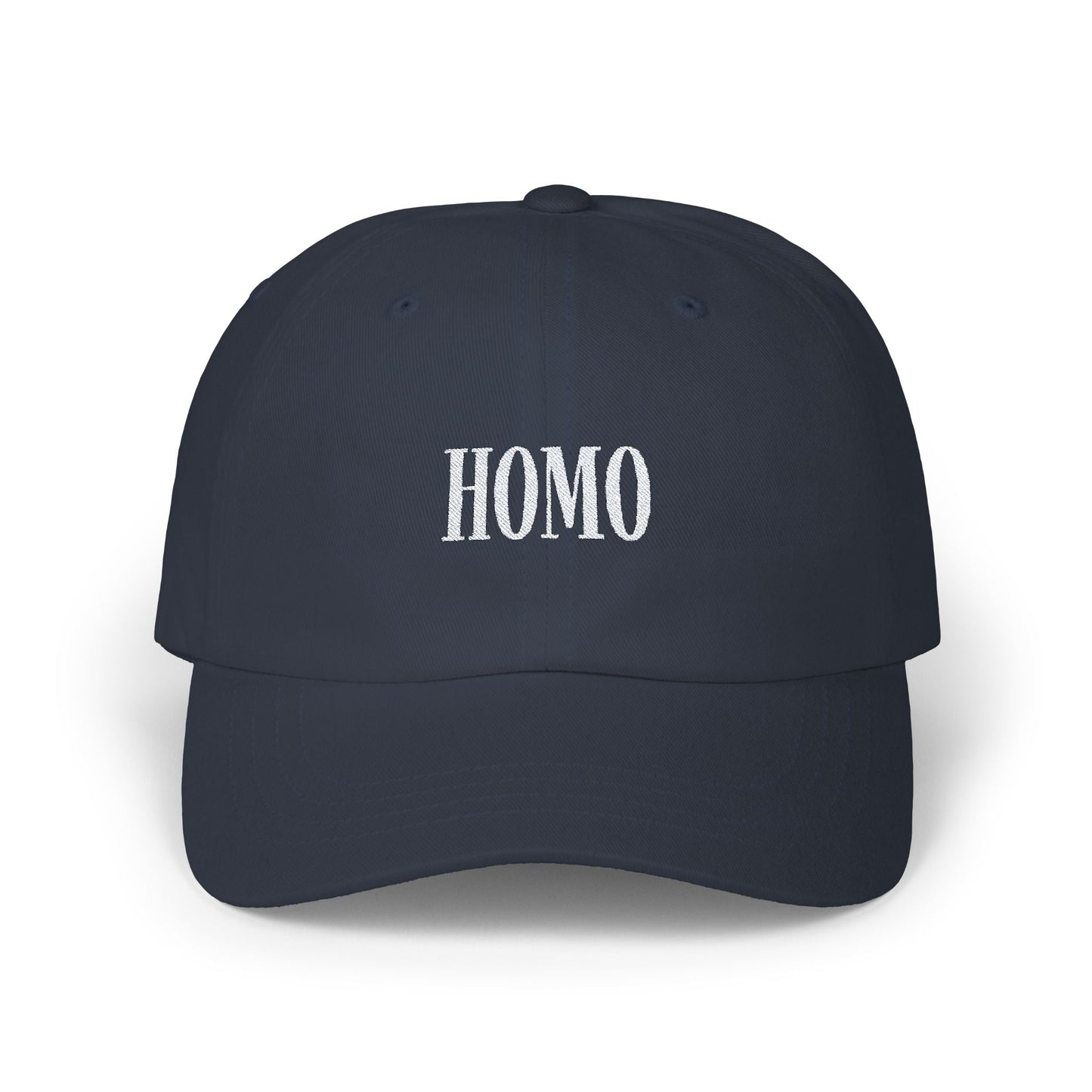 Dad Cap - Homo Cap, White on Dark - Hats - The Lucky Wombat