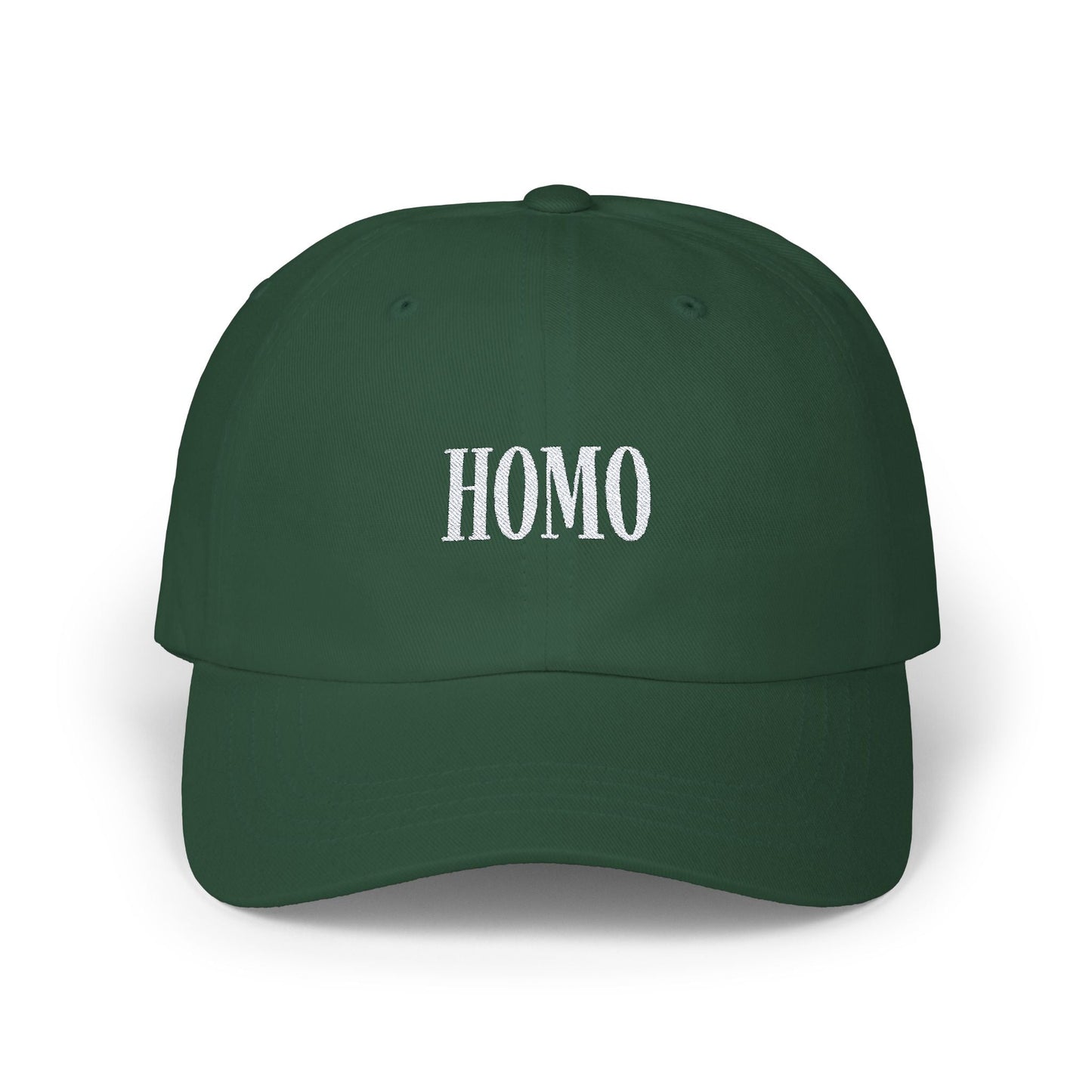 Dad Cap - Homo Cap, White on Dark - Hats - The Lucky Wombat