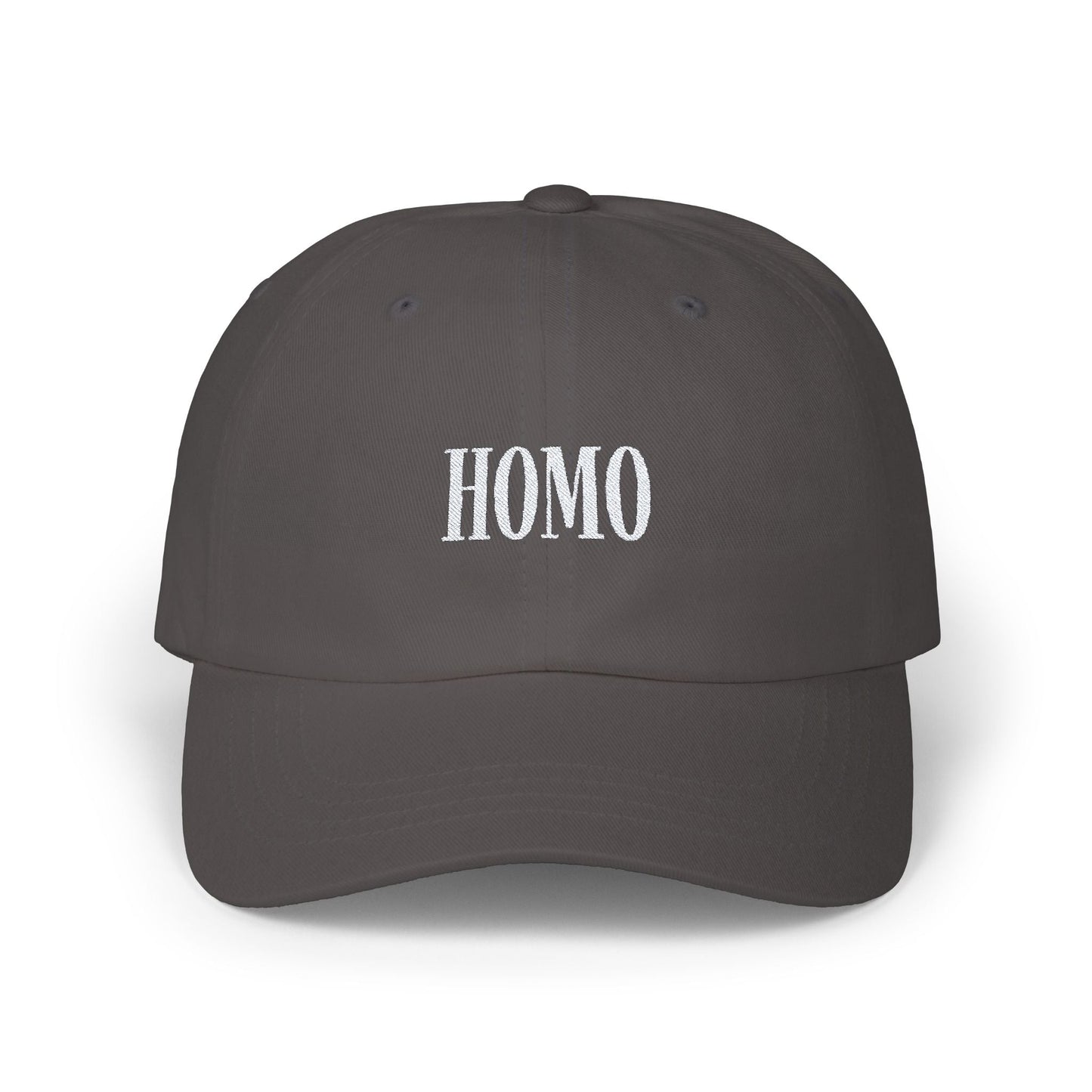Dad Cap - Homo Cap, White on Dark - Hats - The Lucky Wombat