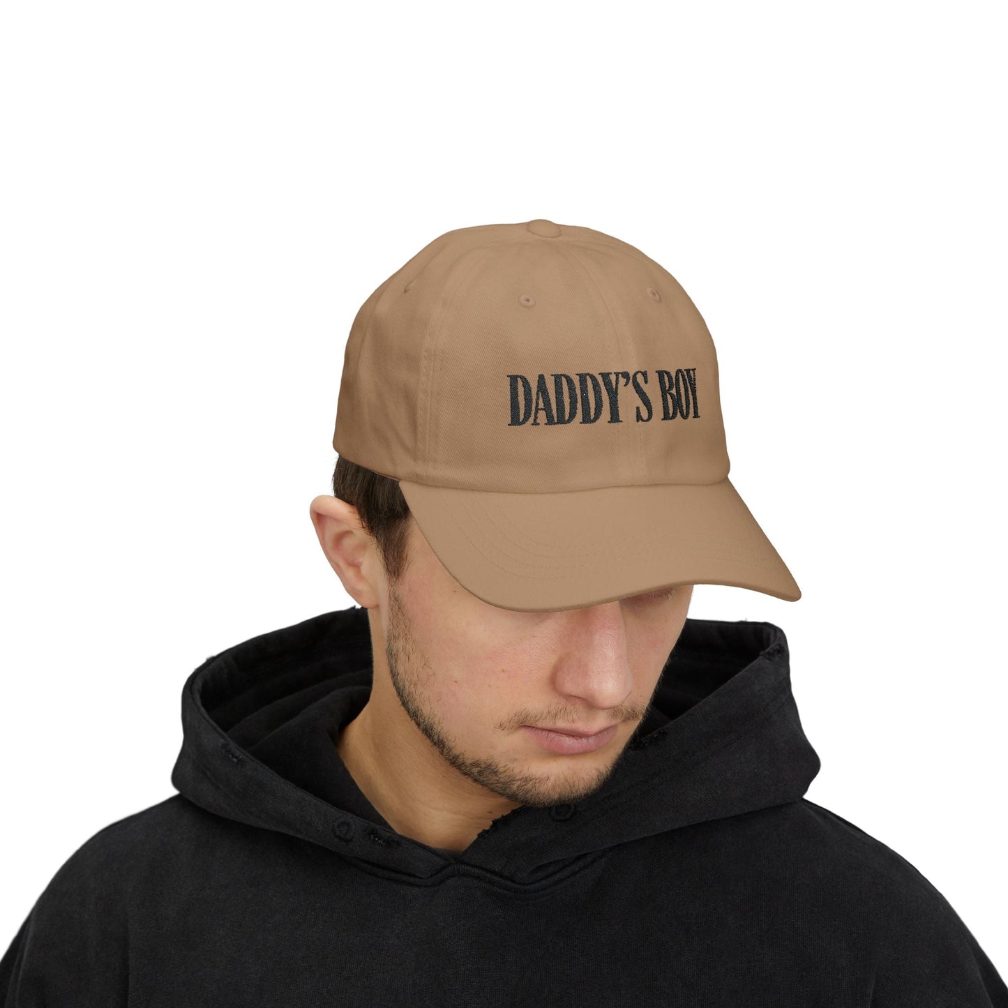 Daddy's Boy Cap - Black on Light - Hats - The Lucky Wombat