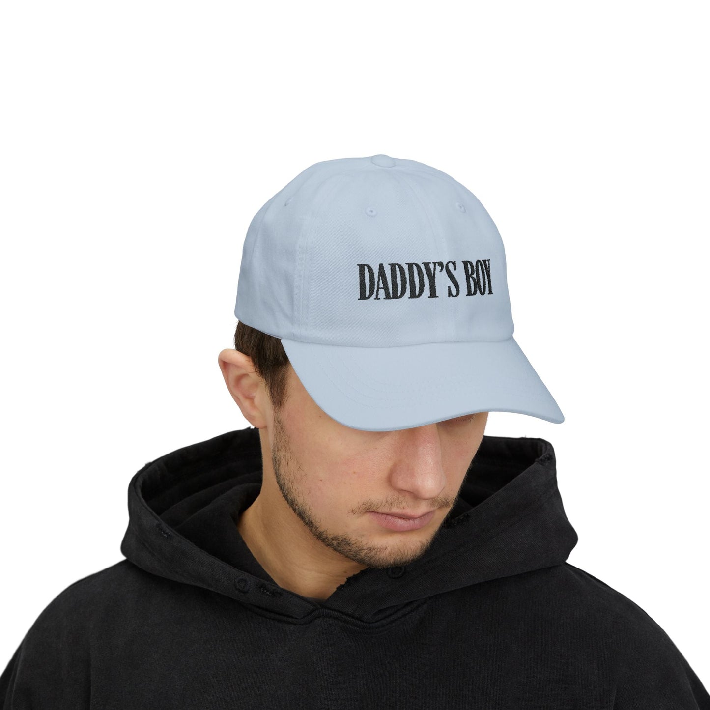 Daddy's Boy Cap - Black on Light - Hats - The Lucky Wombat