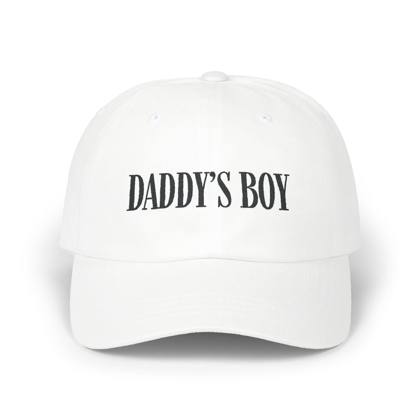 Daddy's Boy Cap - Black on Light - Hats - The Lucky Wombat