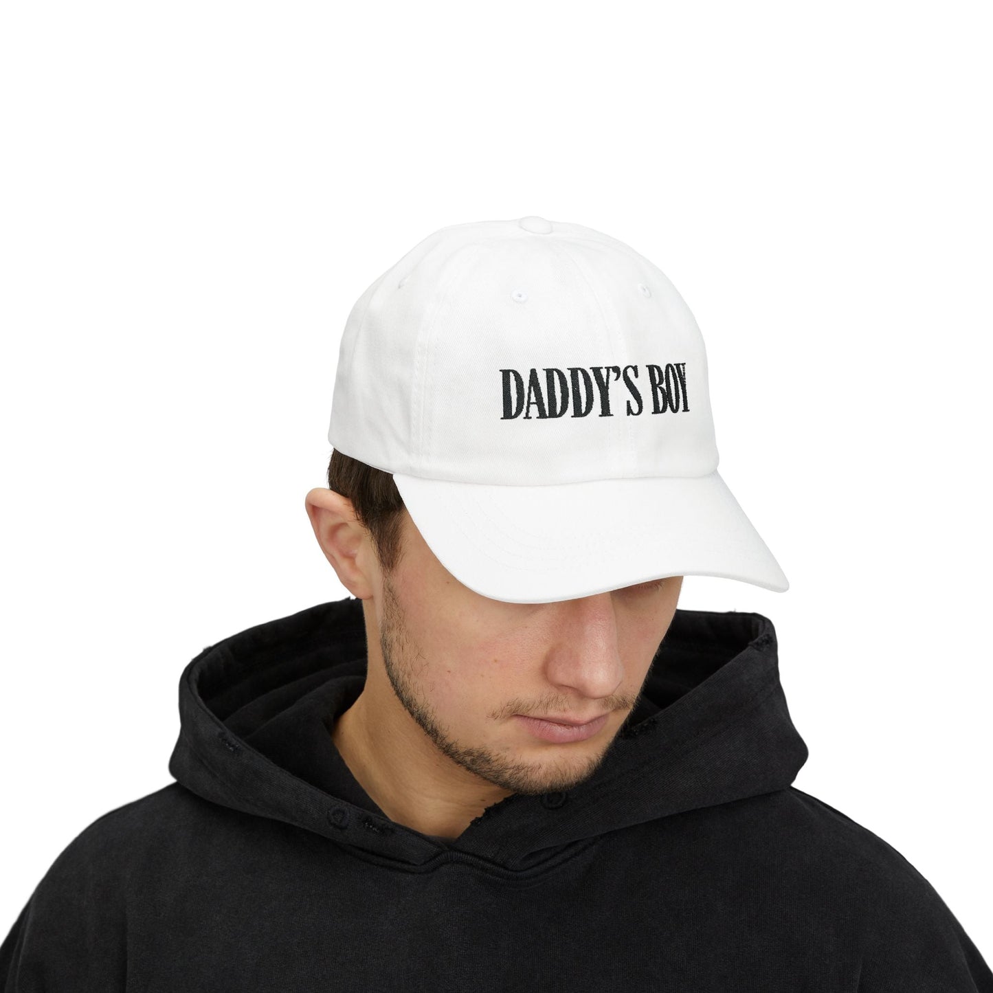 Daddy's Boy Cap - Black on Light - Hats - The Lucky Wombat