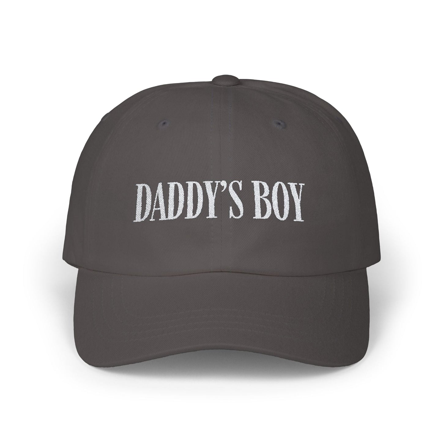 Daddy's Boy Cap - White on Dark - Hats - The Lucky Wombat