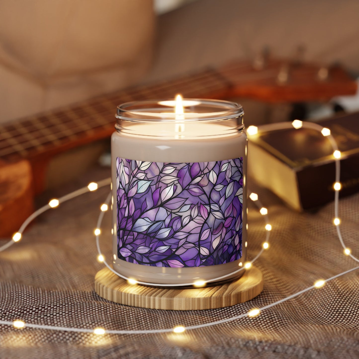 Demisexual Pride Forest Candle - Stained Glass Leaves | Stained Glass Forest Candle | Scented Soy Candle, 9oz