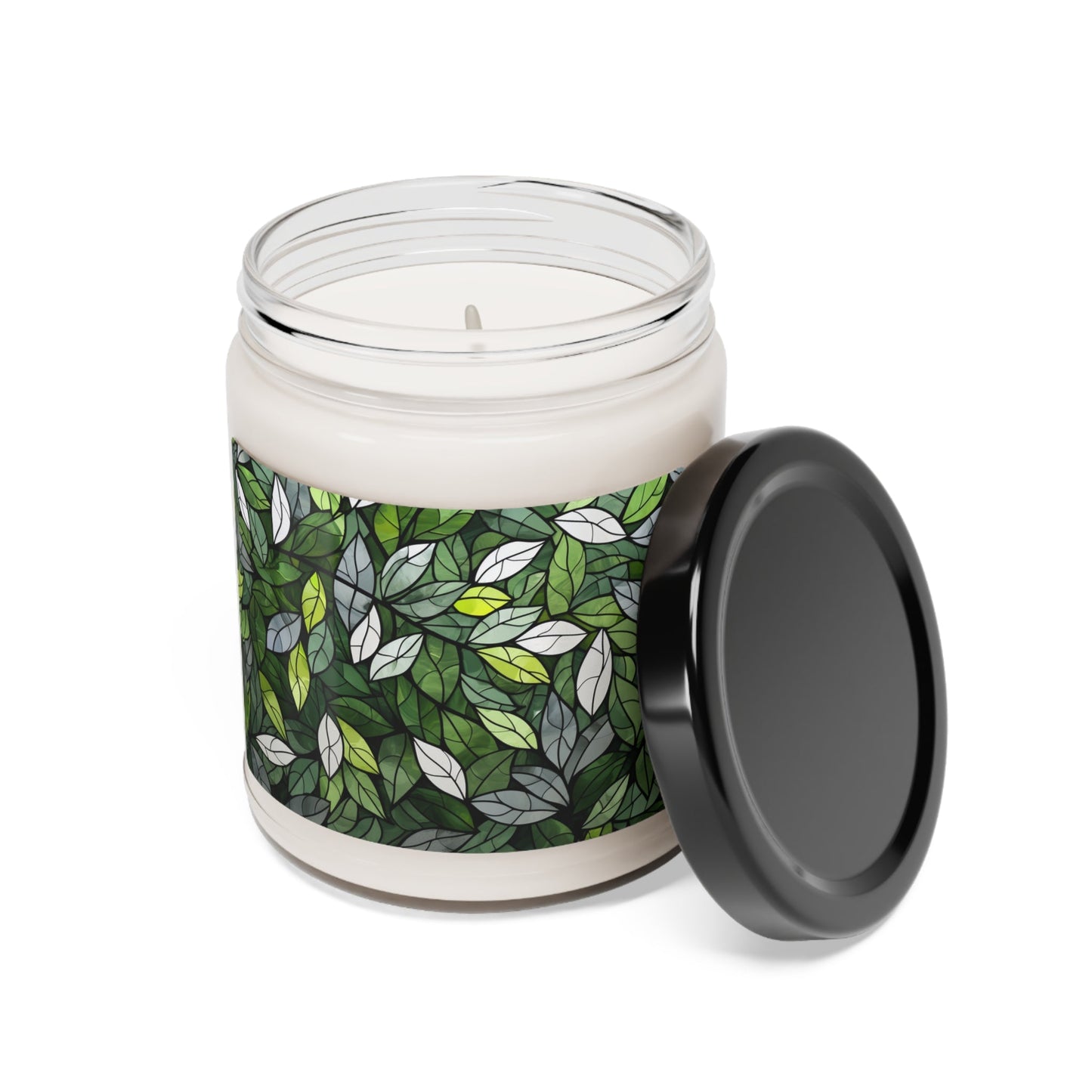 Gay Pride Forest Candle - Hyper-Detailed Green Leaves and Vine Design | Stained Glass Forest Candle | Candle, 9oz