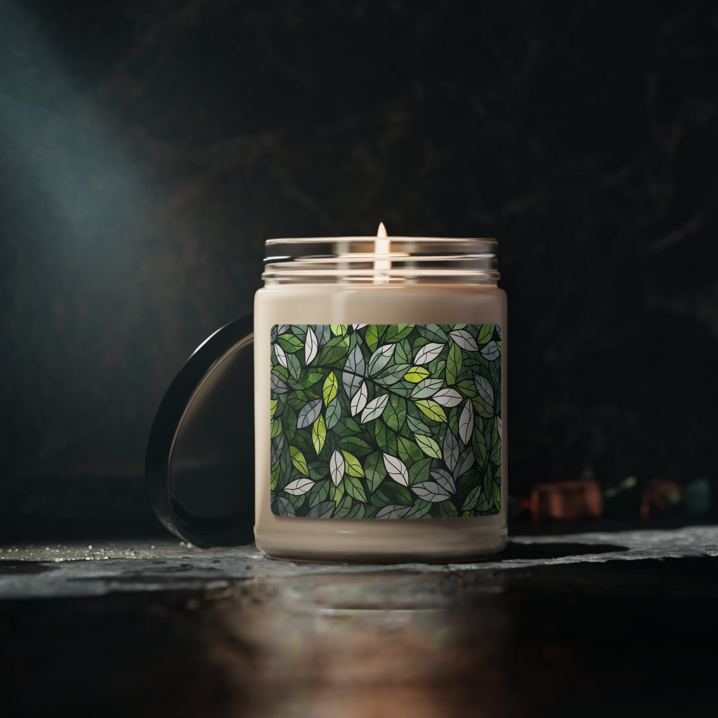 Gay Pride Forest Candle - Hyper-Detailed Green Leaves and Vine Design | Stained Glass Forest Candle | Scented Soy Candle, 9oz