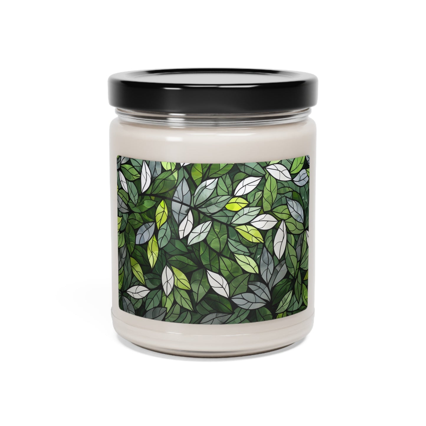 Gay Pride Forest Candle - Hyper-Detailed Green Leaves and Vine Design | Stained Glass Forest Candle | Scented Soy Candle, 9oz