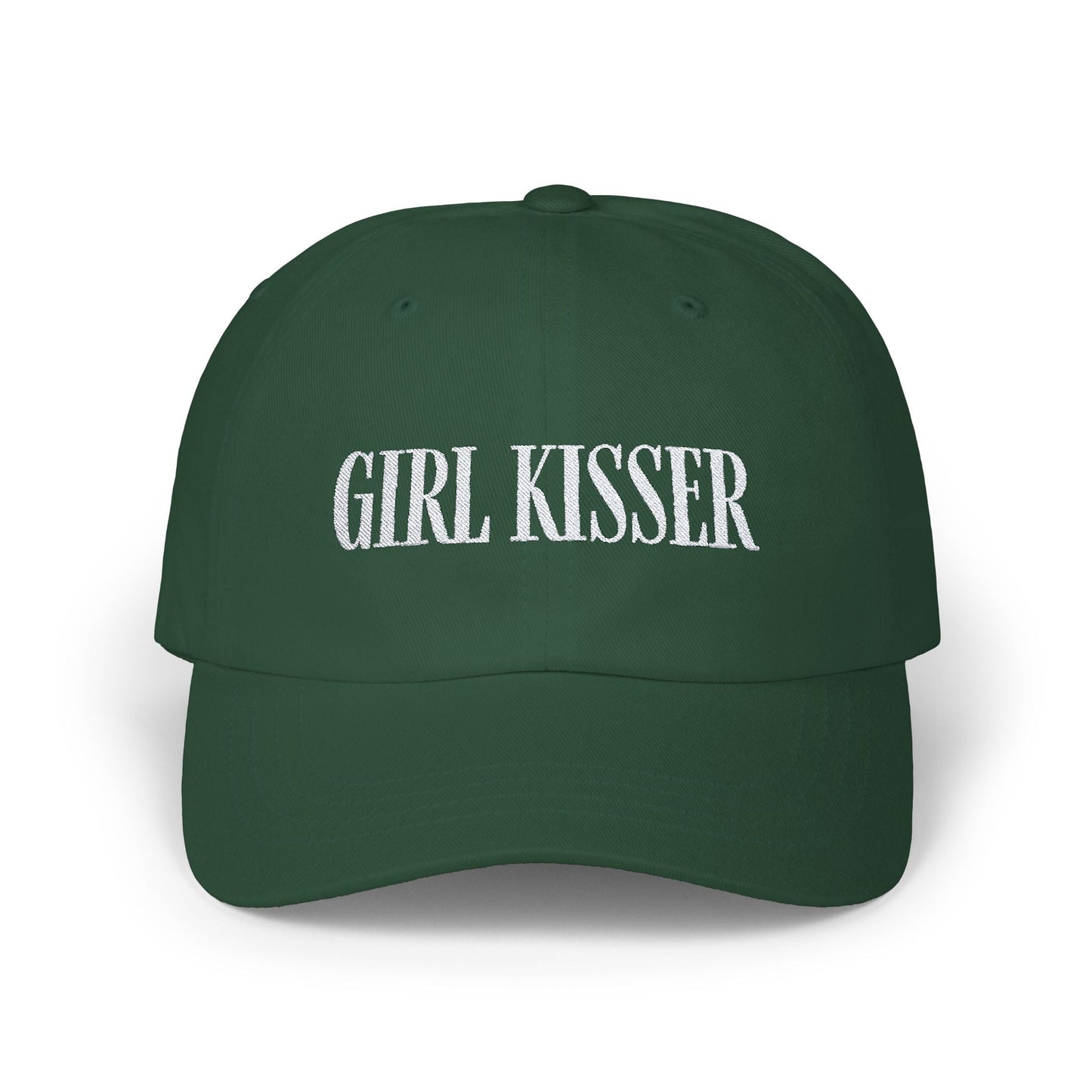Girl Kisser Cap, White on Dark - Hats - The Lucky Wombat