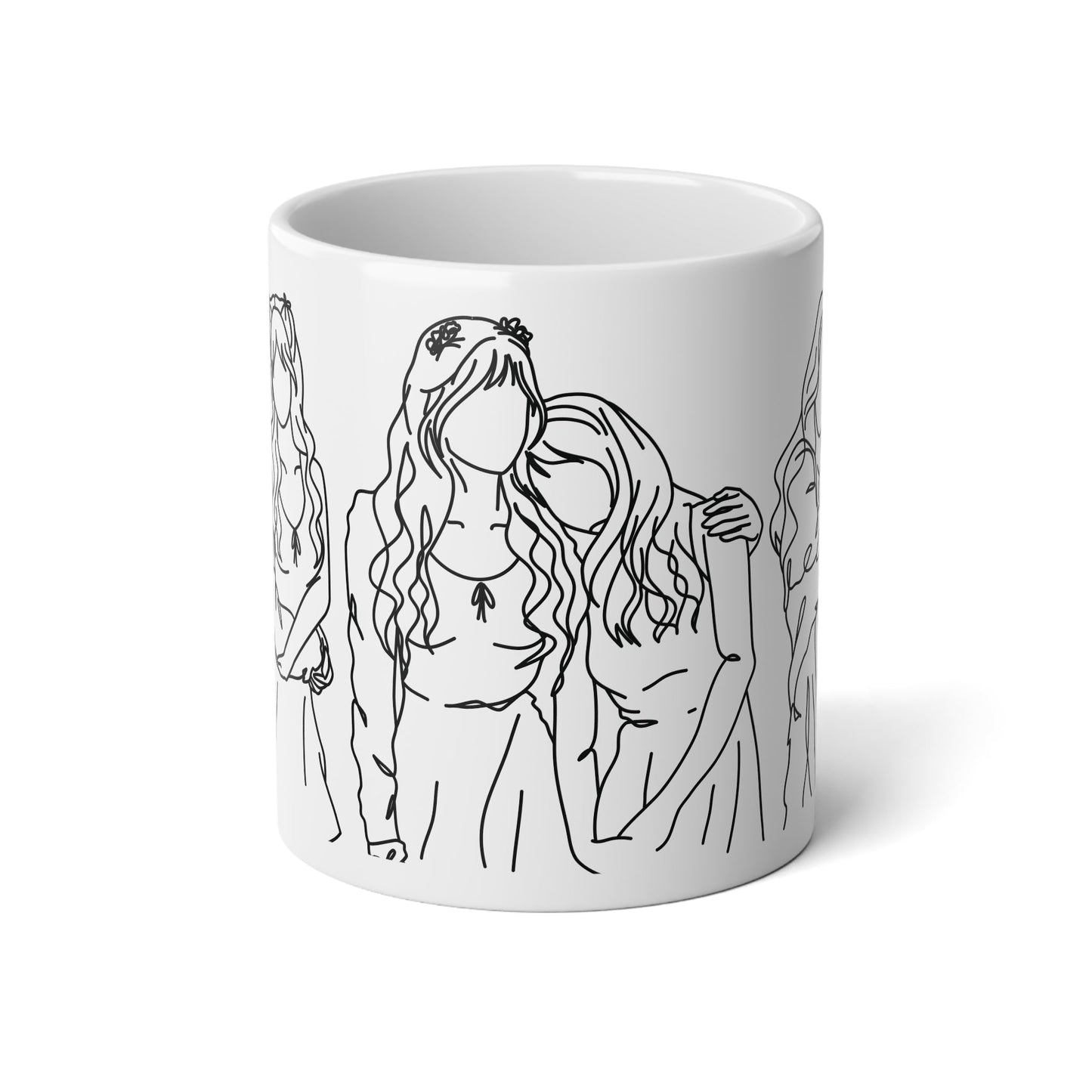 Happy Lesbian Couple Mega Mug - 20oz Ceramic Coffee Cup - Mug - The Lucky Wombat