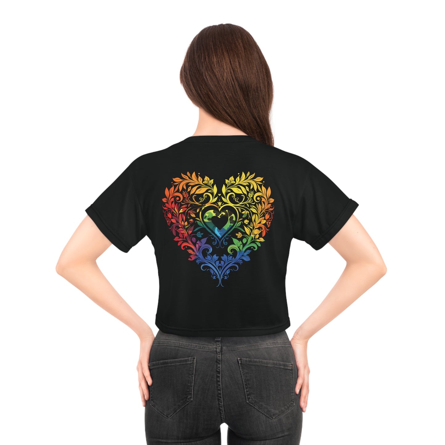 Heart Ornment Crop Top - All Over Prints - The Lucky Wombat