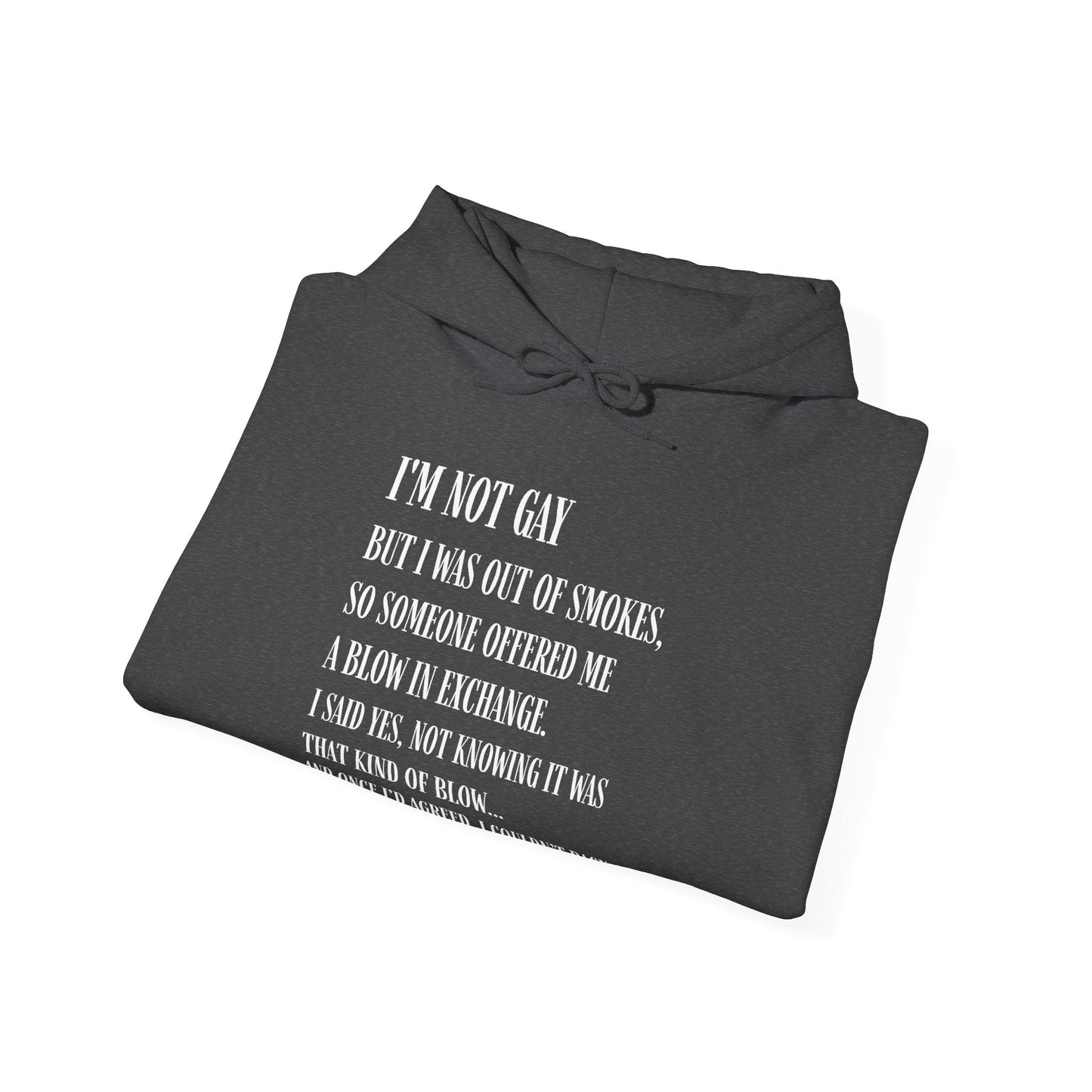 I'm Not Gay But I Was Out of Smokes Hoodie - Hoodie - The Lucky Wombat