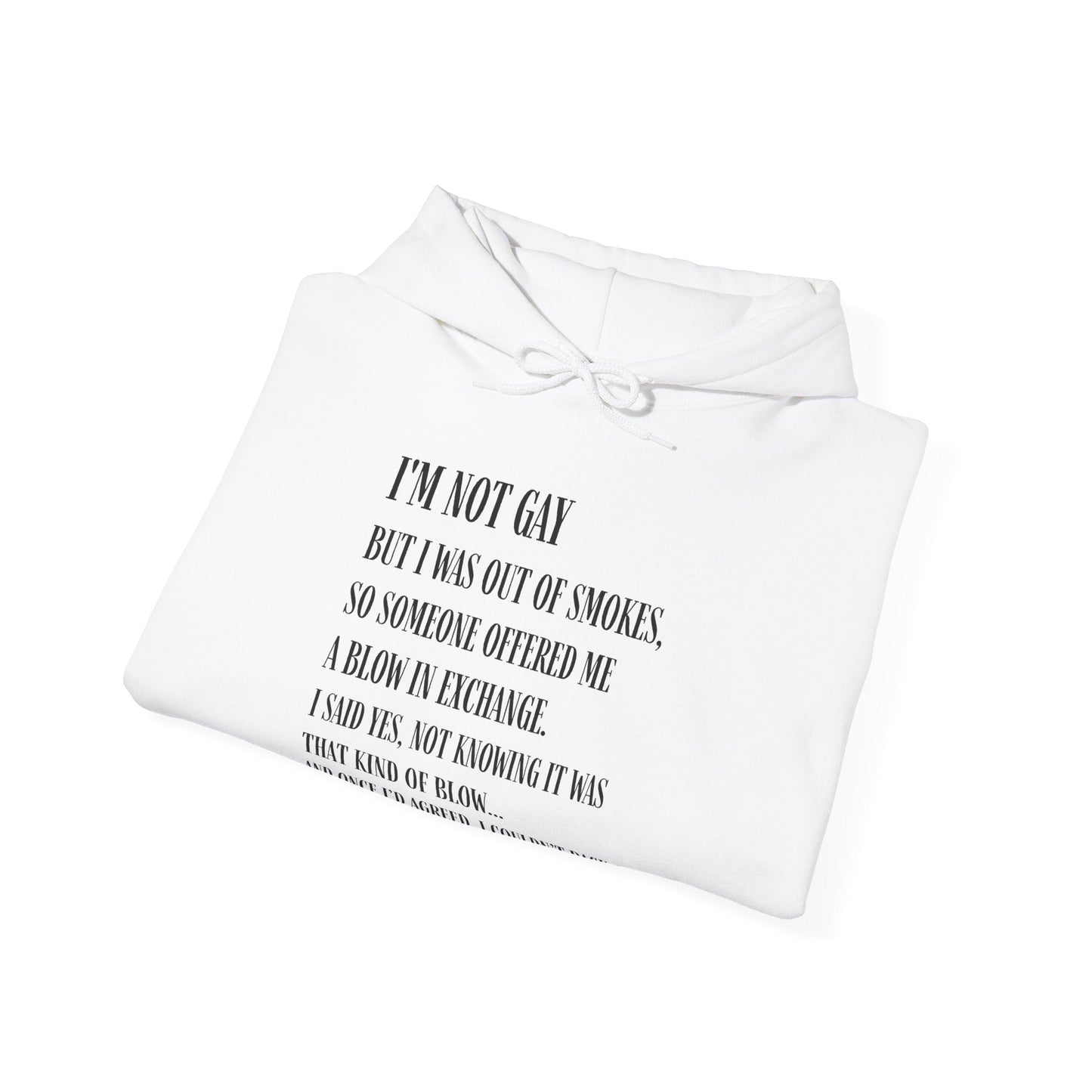 I'm Not Gay But I Was Out of Smokes Hoodie - Hoodie - The Lucky Wombat