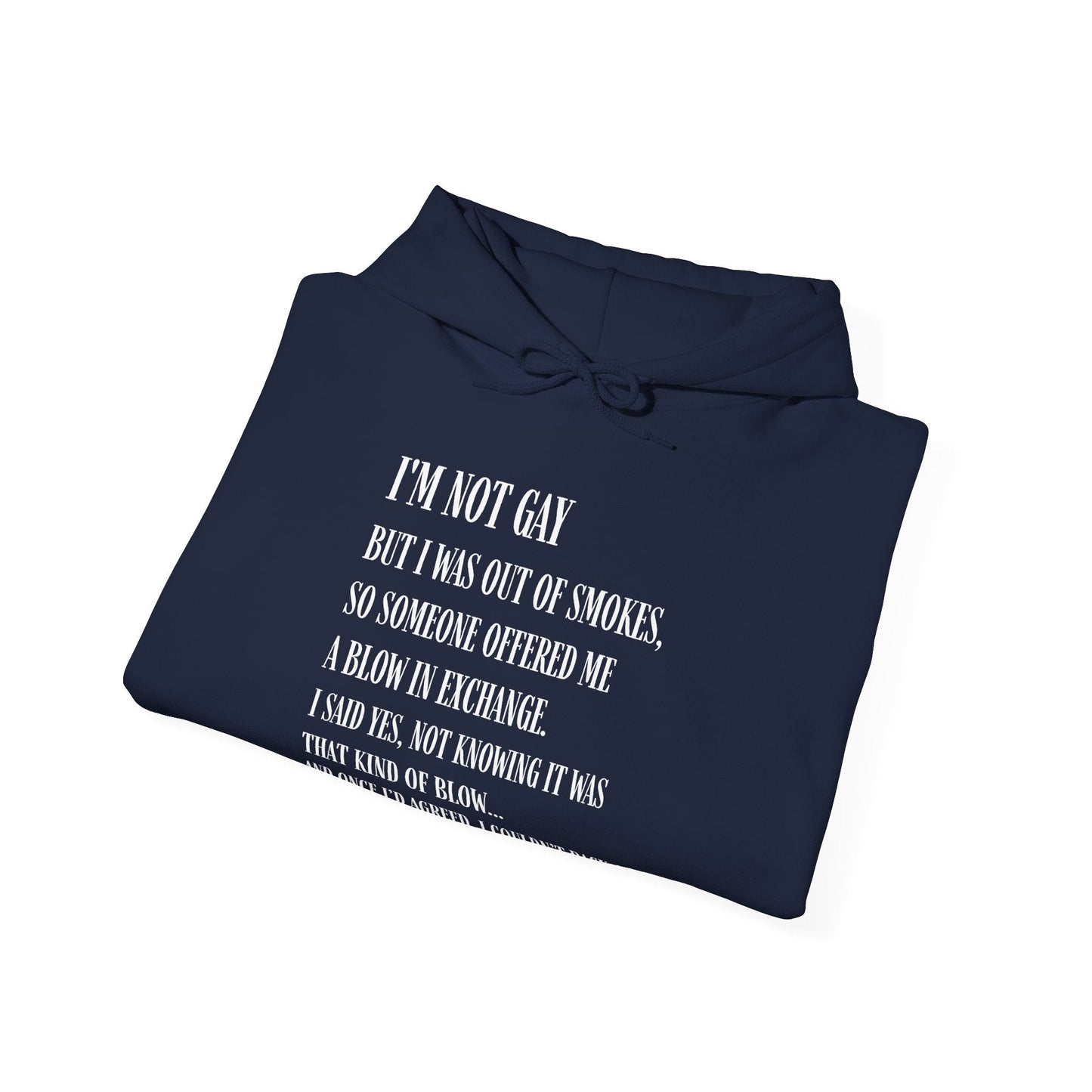 I'm Not Gay But I Was Out of Smokes Hoodie - Hoodie - The Lucky Wombat