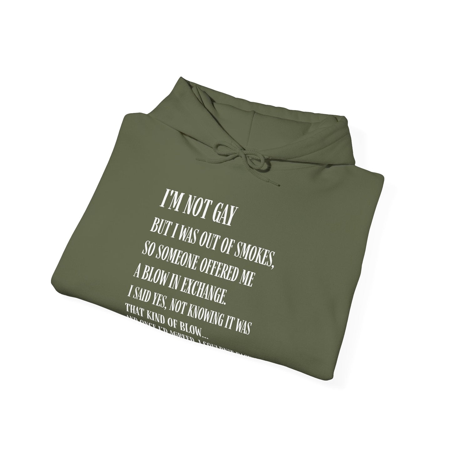 I'm Not Gay But I Was Out of Smokes Hoodie - Hoodie - The Lucky Wombat