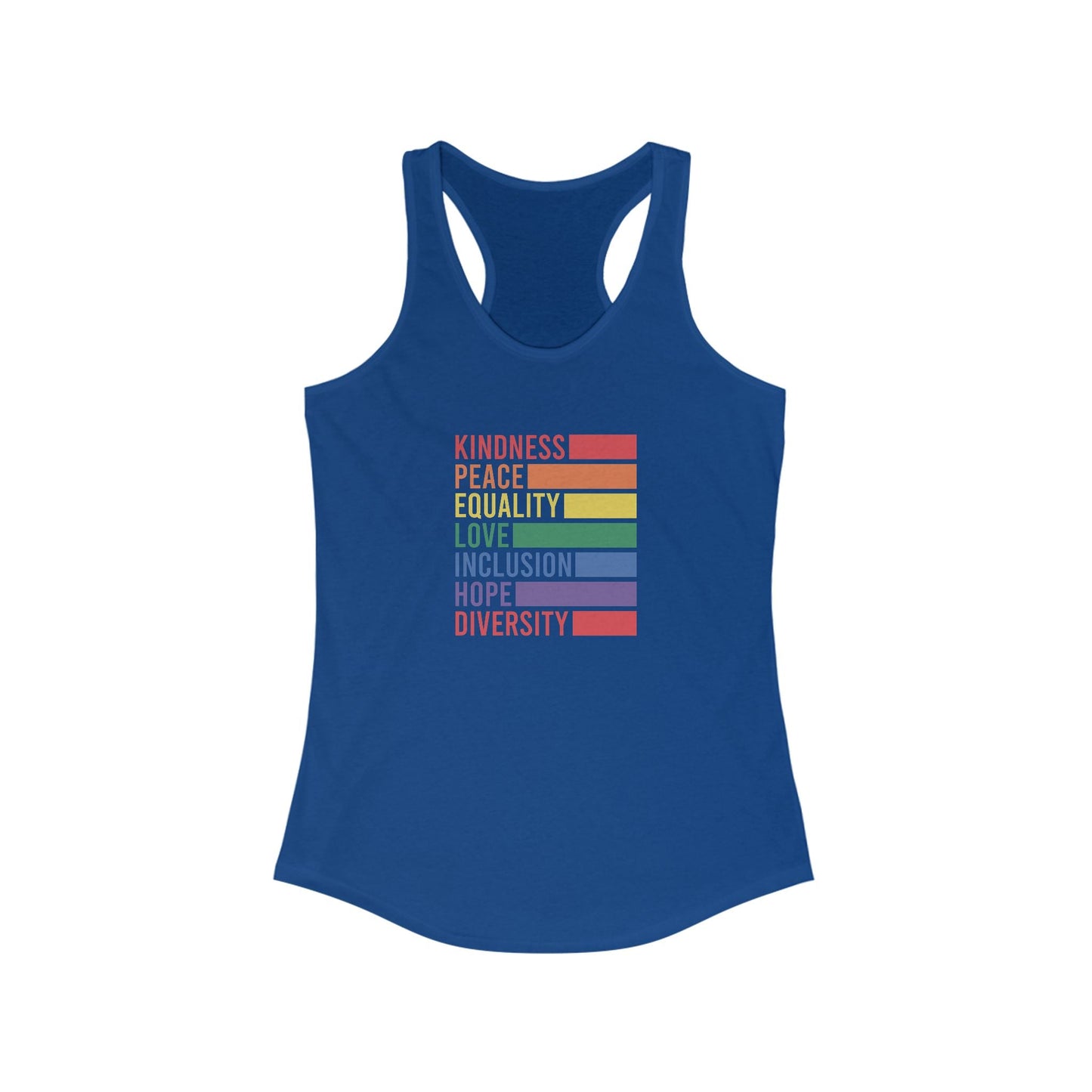 Kindness Peace Tank Top - Tank Top - S - Solid Royal The Lucky Wombat