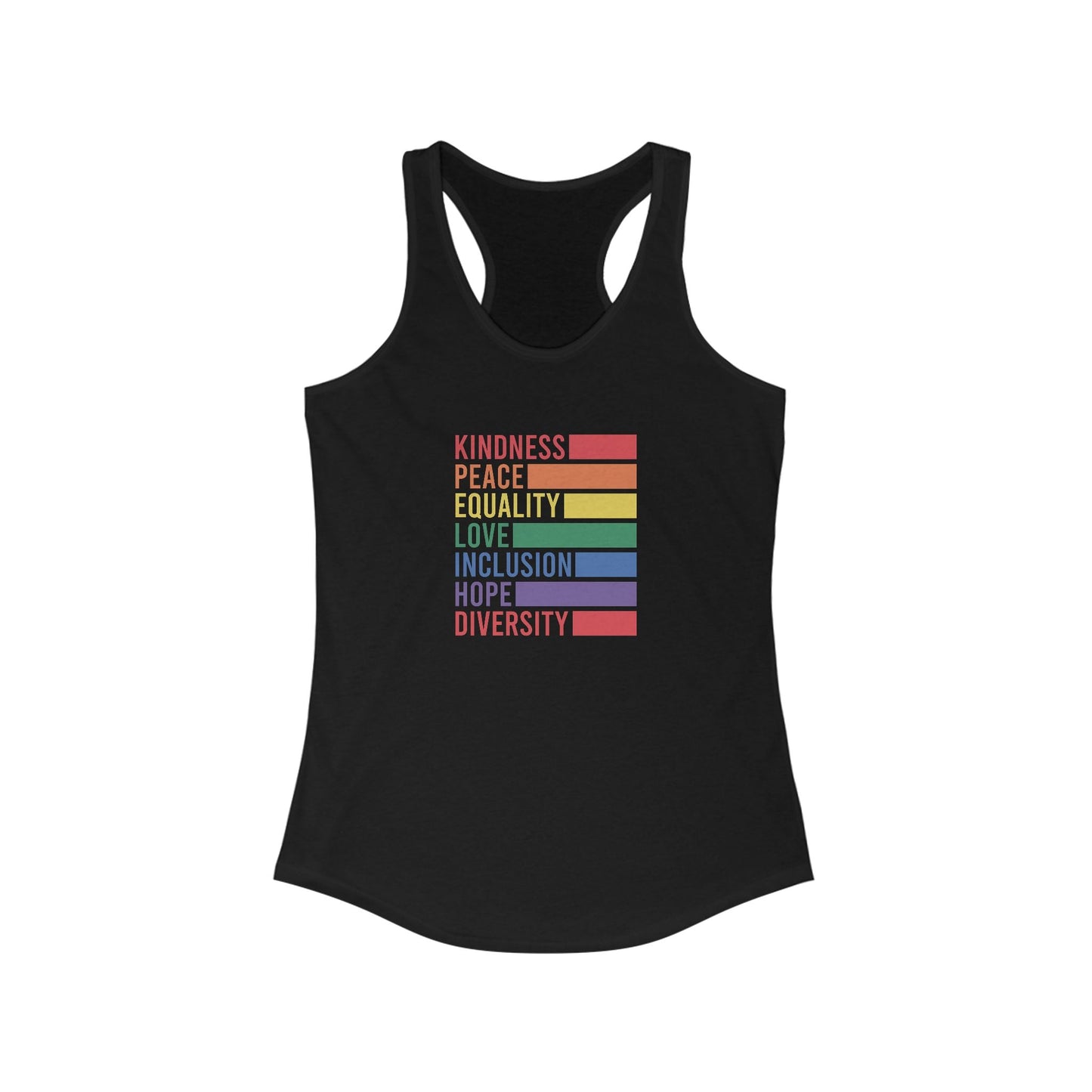 Kindness Peace Tank Top - Tank Top - XS - Solid Black The Lucky Wombat