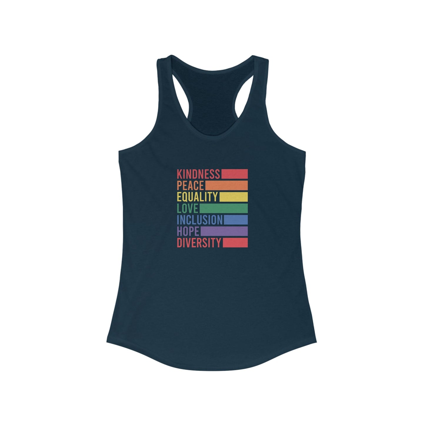 Kindness Peace Tank Top - Tank Top - XS - Solid Midnight Navy The Lucky Wombat