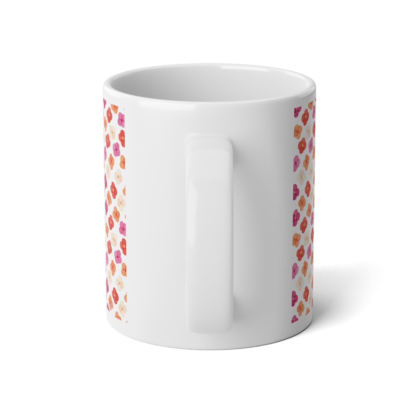 Lesbian Floral Mug - 20oz White Ceramic Coffee Cup - Mug - The Lucky Wombat