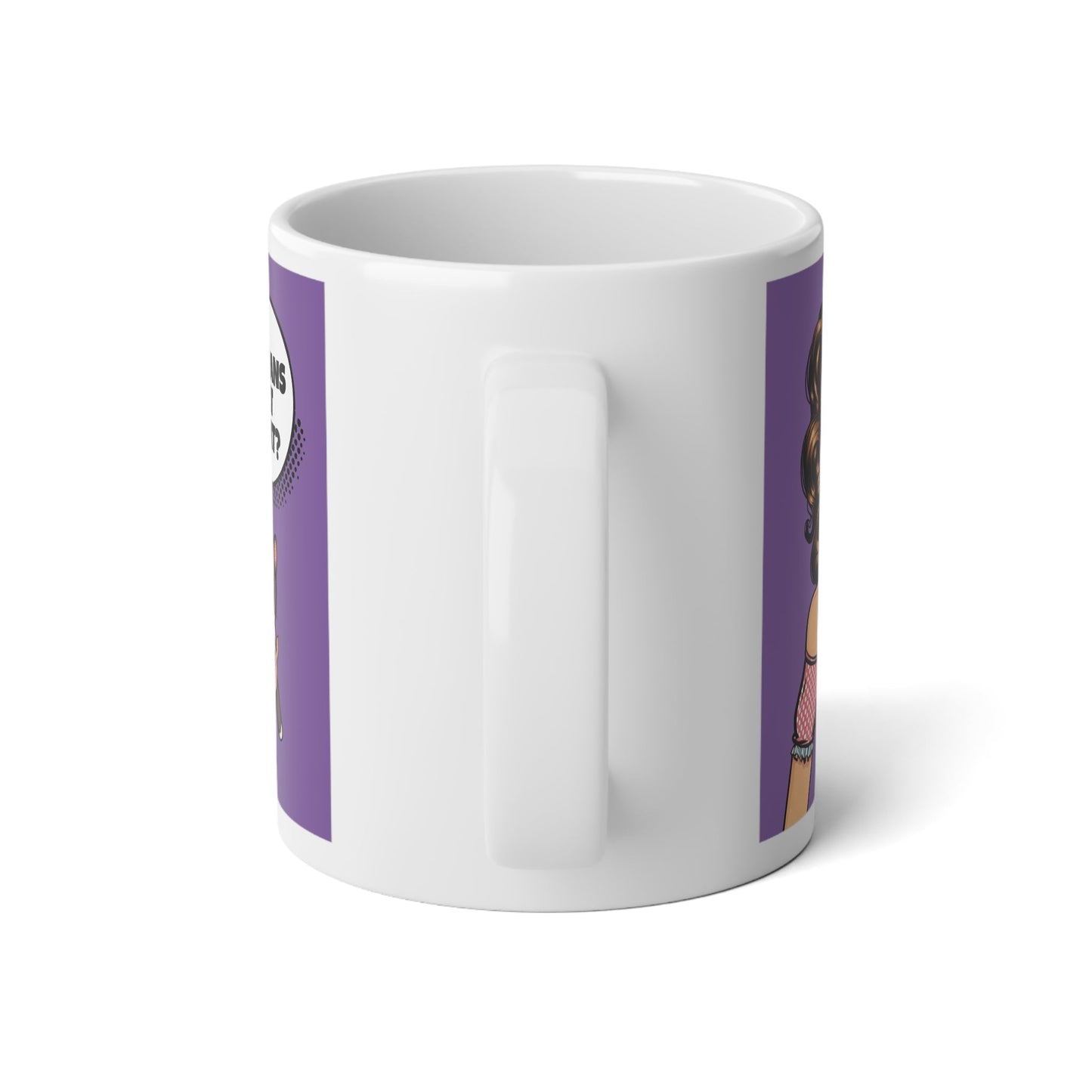 Lesbians Eat What Purple Mega Mug 20oz - Funny LGBT Coffee Cup Gift - Mug - The Lucky Wombat