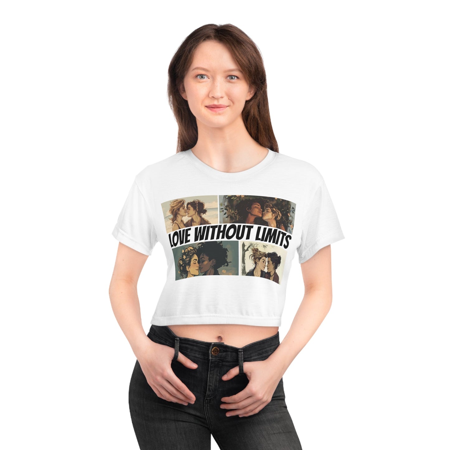 Love Without Limits - Girls - Crop Top - All Over Prints - The Lucky Wombat