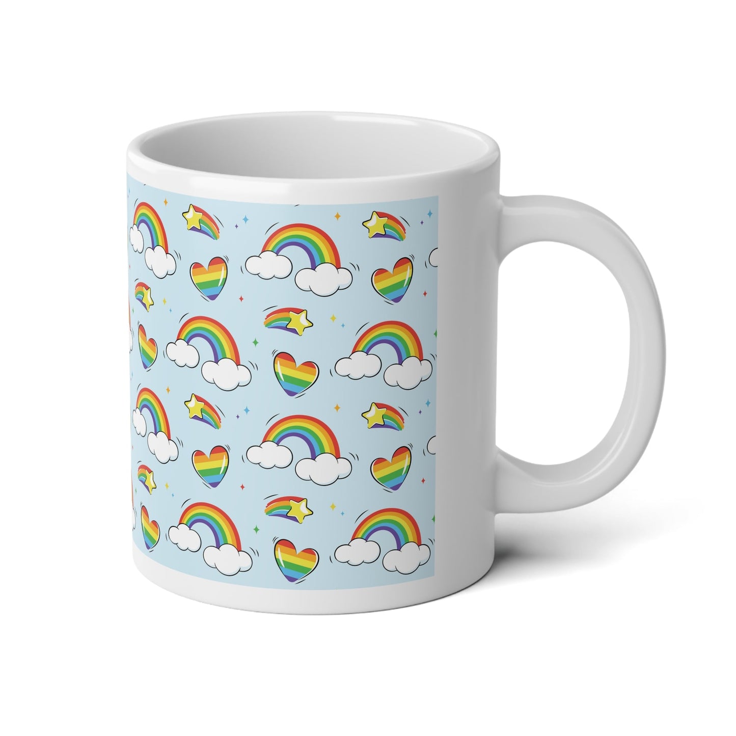 Mug - Rainbow Dreams, Celebrate Love and Joy Every Morning 20oz - Mug - The Lucky Wombat