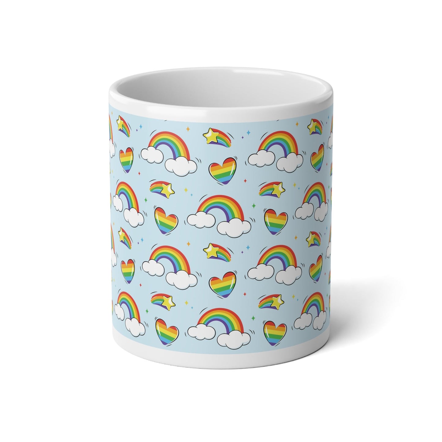 Mug - Rainbow Dreams, Celebrate Love and Joy Every Morning 20oz - Mug - The Lucky Wombat