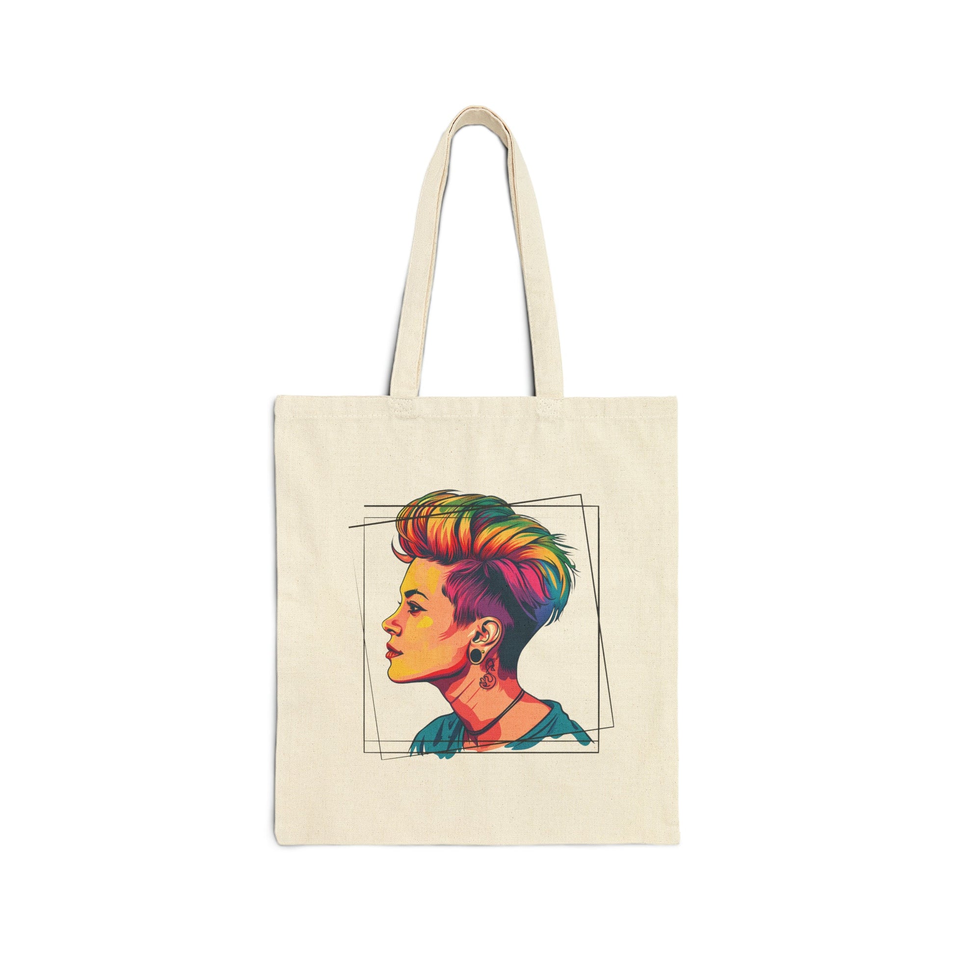 Pixie Hair - Cotton Canvas Tote Bag - Bags - Natural - 15" x 16" The Lucky Wombat