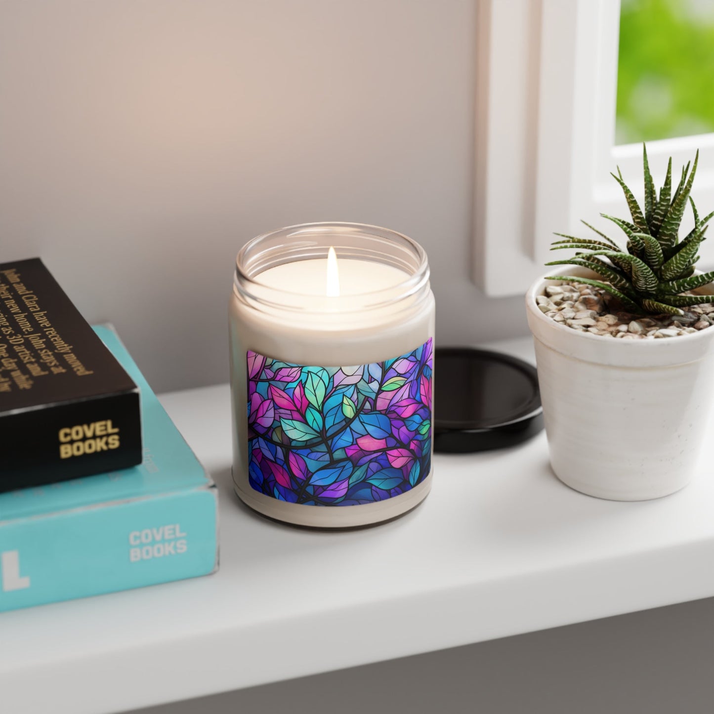 Poly Pride Forest Candle - Vivid Stained Glass Soy Candle | Stained Glass Forest Candle | Scented Soy Candle, 9oz