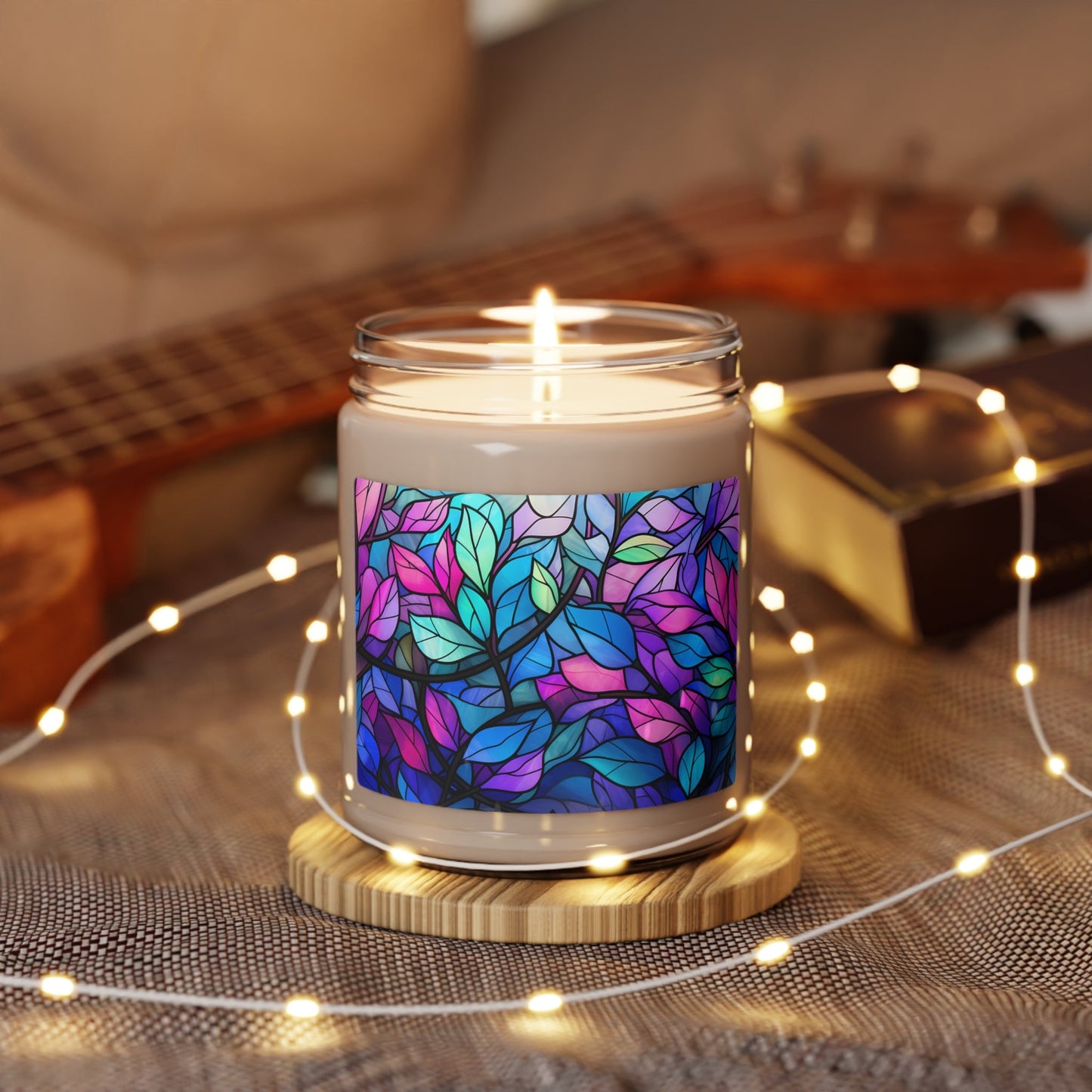 Poly Pride Forest Candle - Vivid Stained Glass Soy Candle | Stained Glass Forest Candle | Scented Soy Candle, 9oz