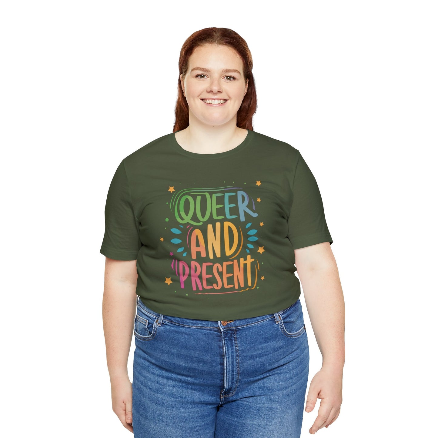 Queer and Present - Unisex T-shirt - T-Shirt - The Lucky Wombat