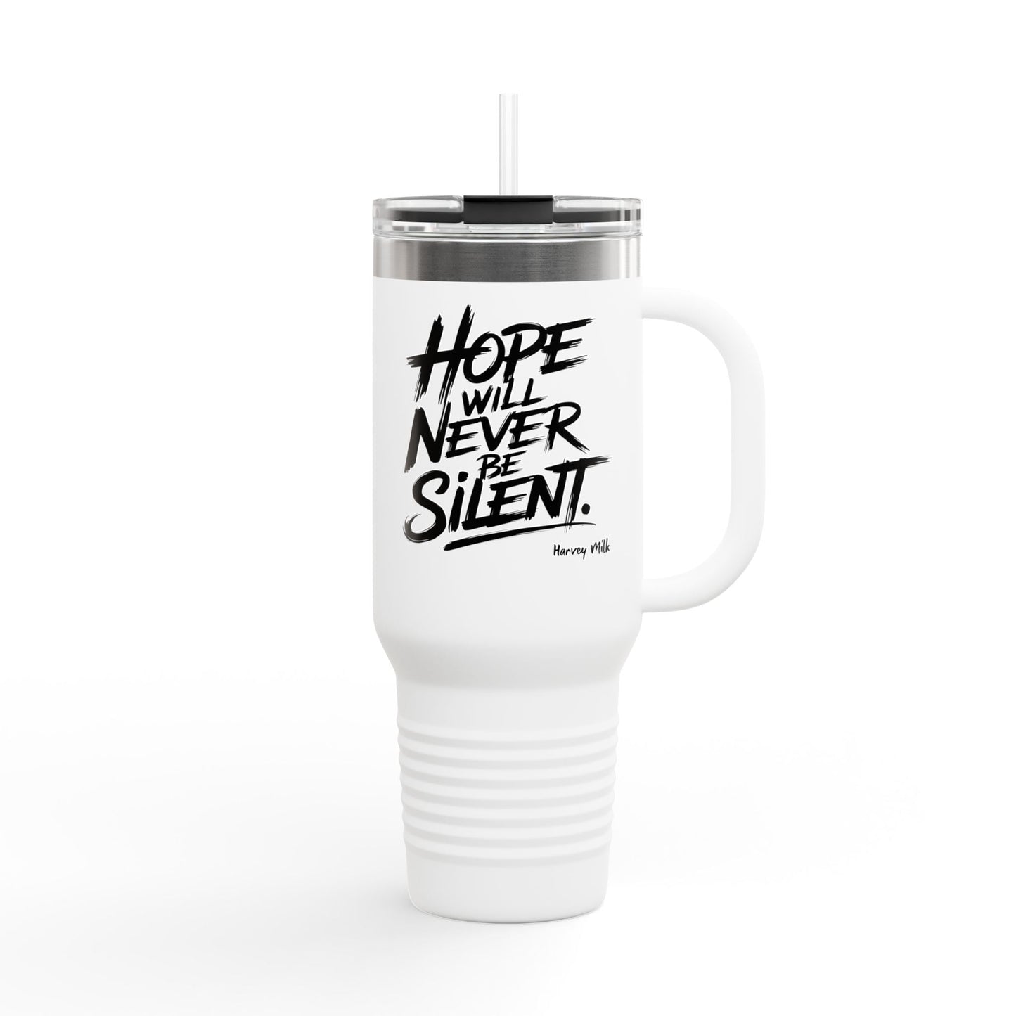 Quote Insulated Travel Mug, 40oz - Hope Will Never Be Silent - Mug - The Lucky Wombat