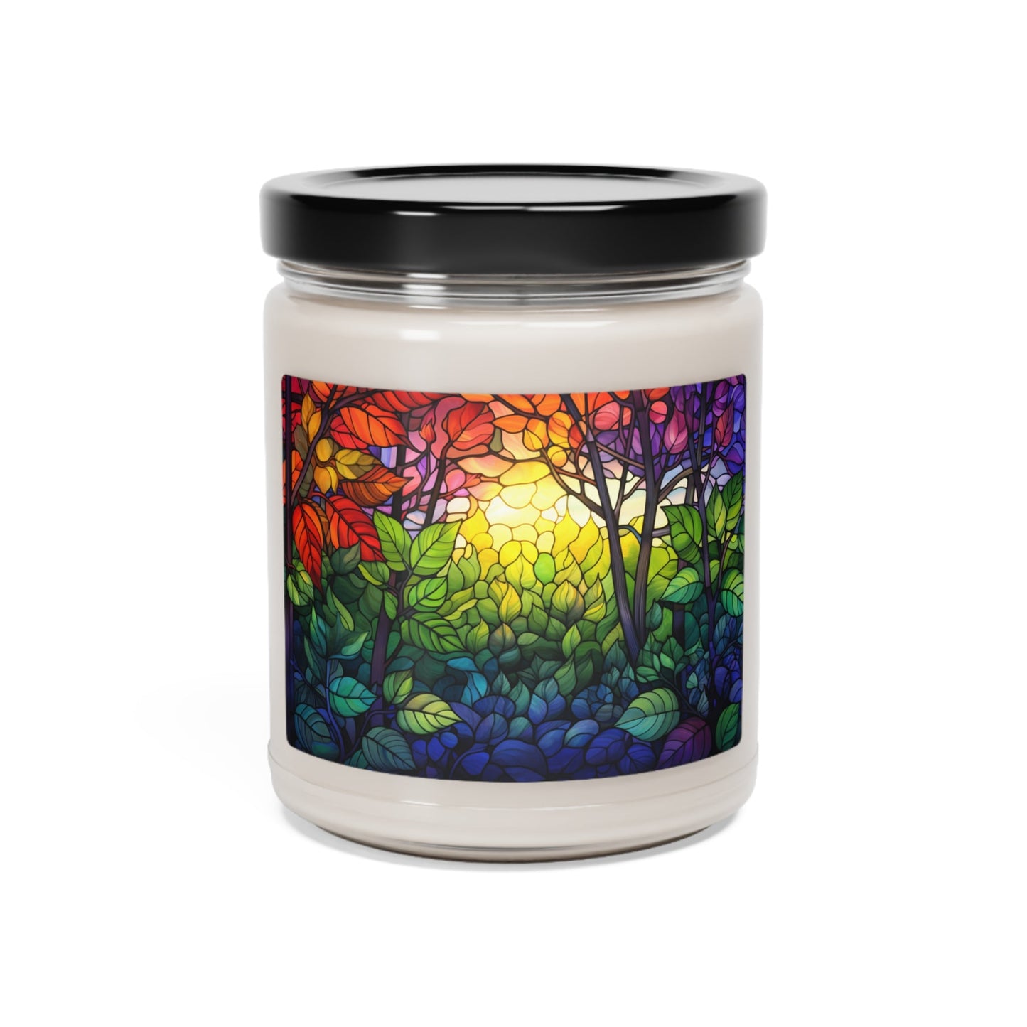 Rainbow Dream Forest Moonlight Candle - Colorful LGBT Pride Flag Design | Scented Soy Candle, 9oz
