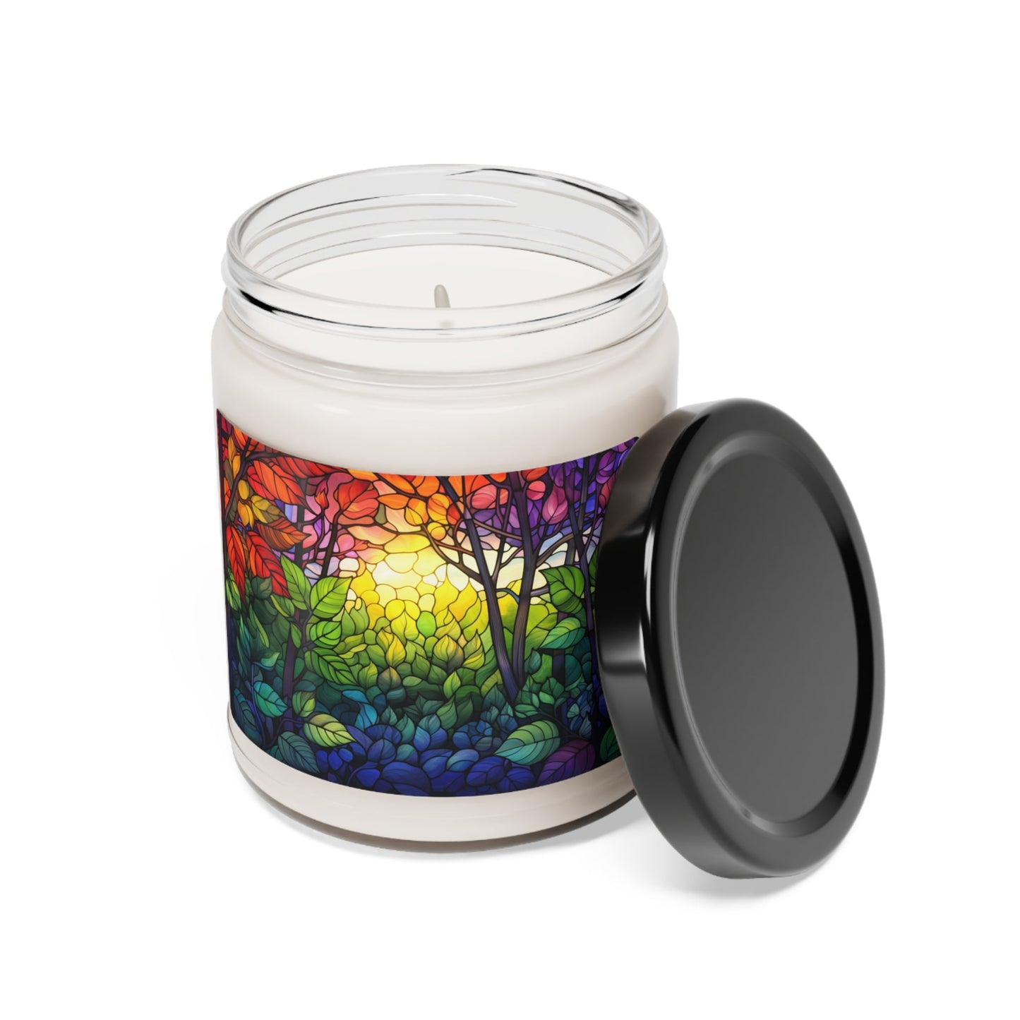 Rainbow Dream Forest Moonlight Candle - Colorful LGBT Pride Flag Design | Scented Soy Candle, 9oz