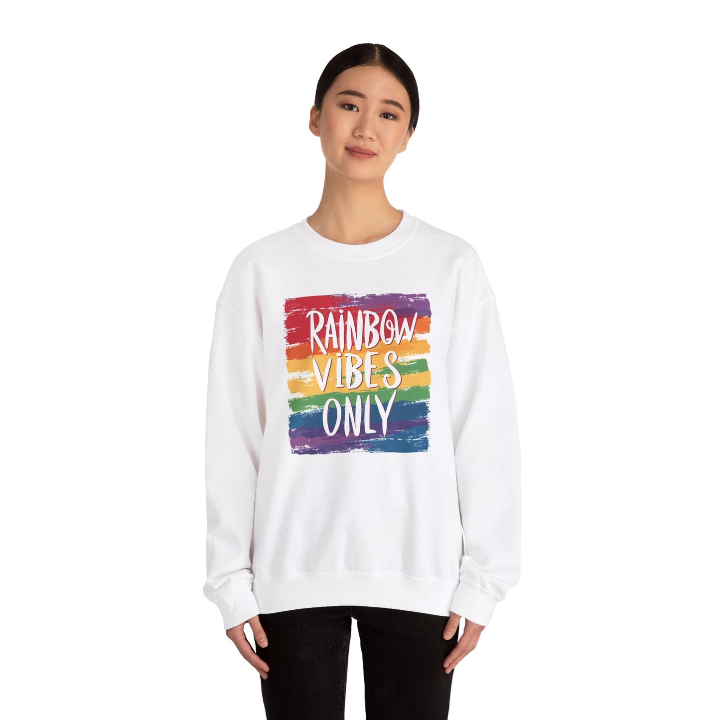Rainbow vibes only Square - Unisex Sweatshirt - Sweatshirt - The Lucky Wombat