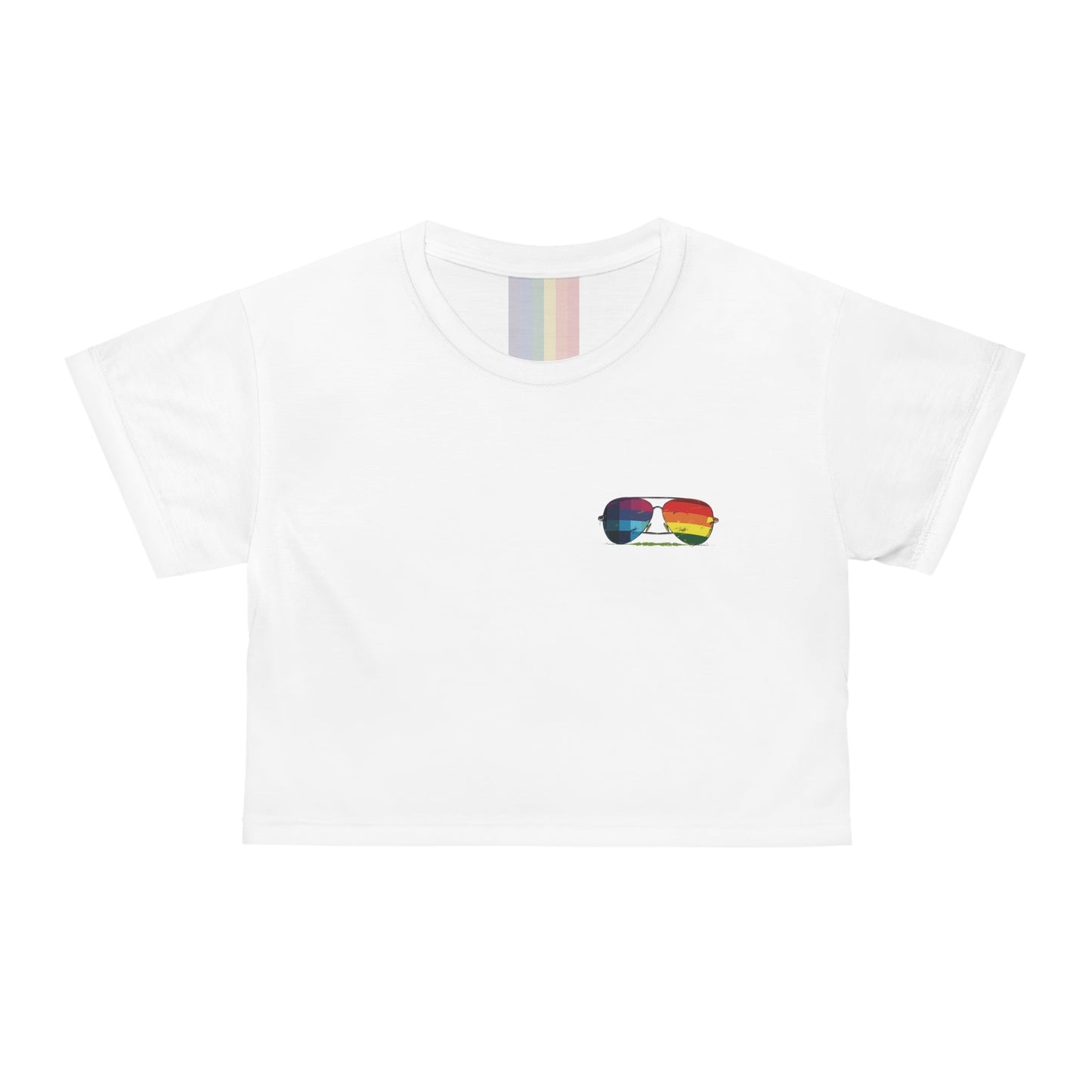 Sunglasses Rainbow - Stripes Back - Crop Top - All Over Prints - The Lucky Wombat