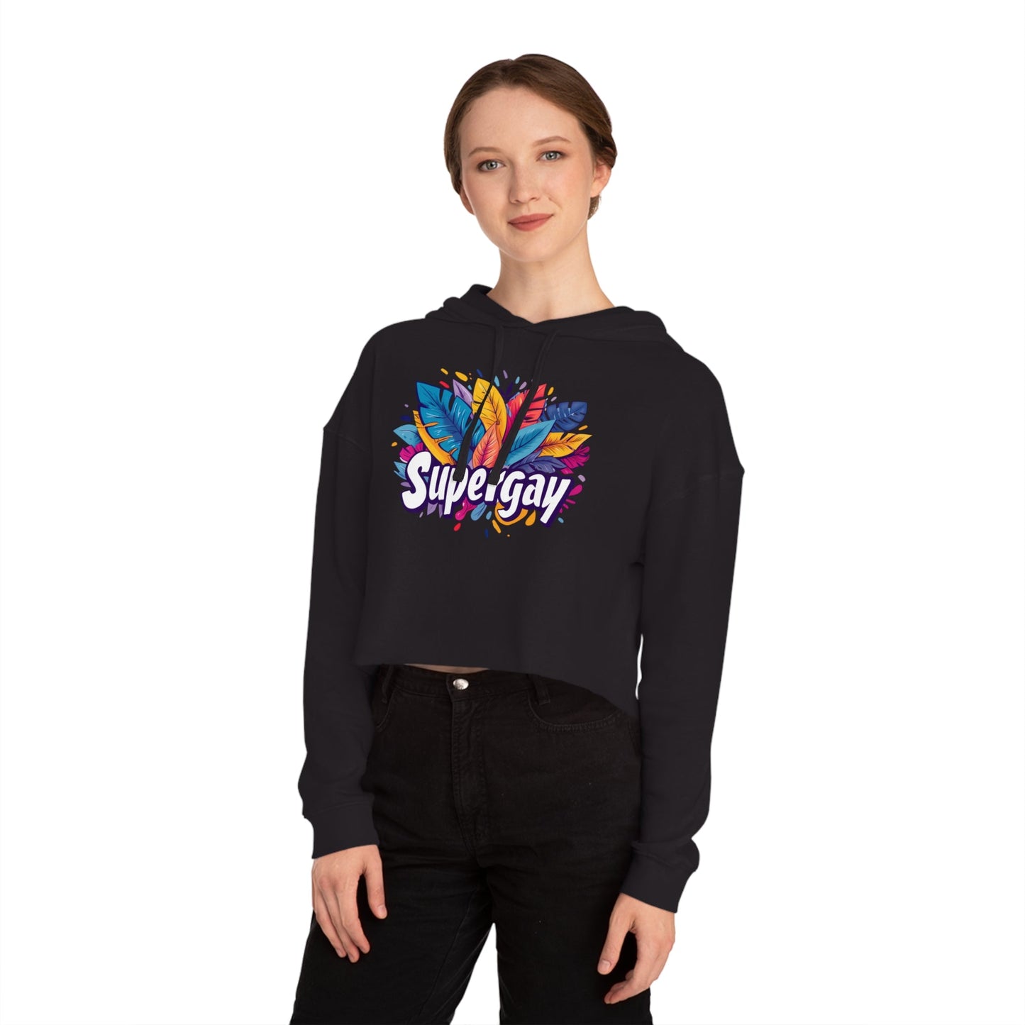 Supergay Cropped Hoodie – Bold, Vibrant & Unapologetic Pride - Hoodie - The Lucky Wombat