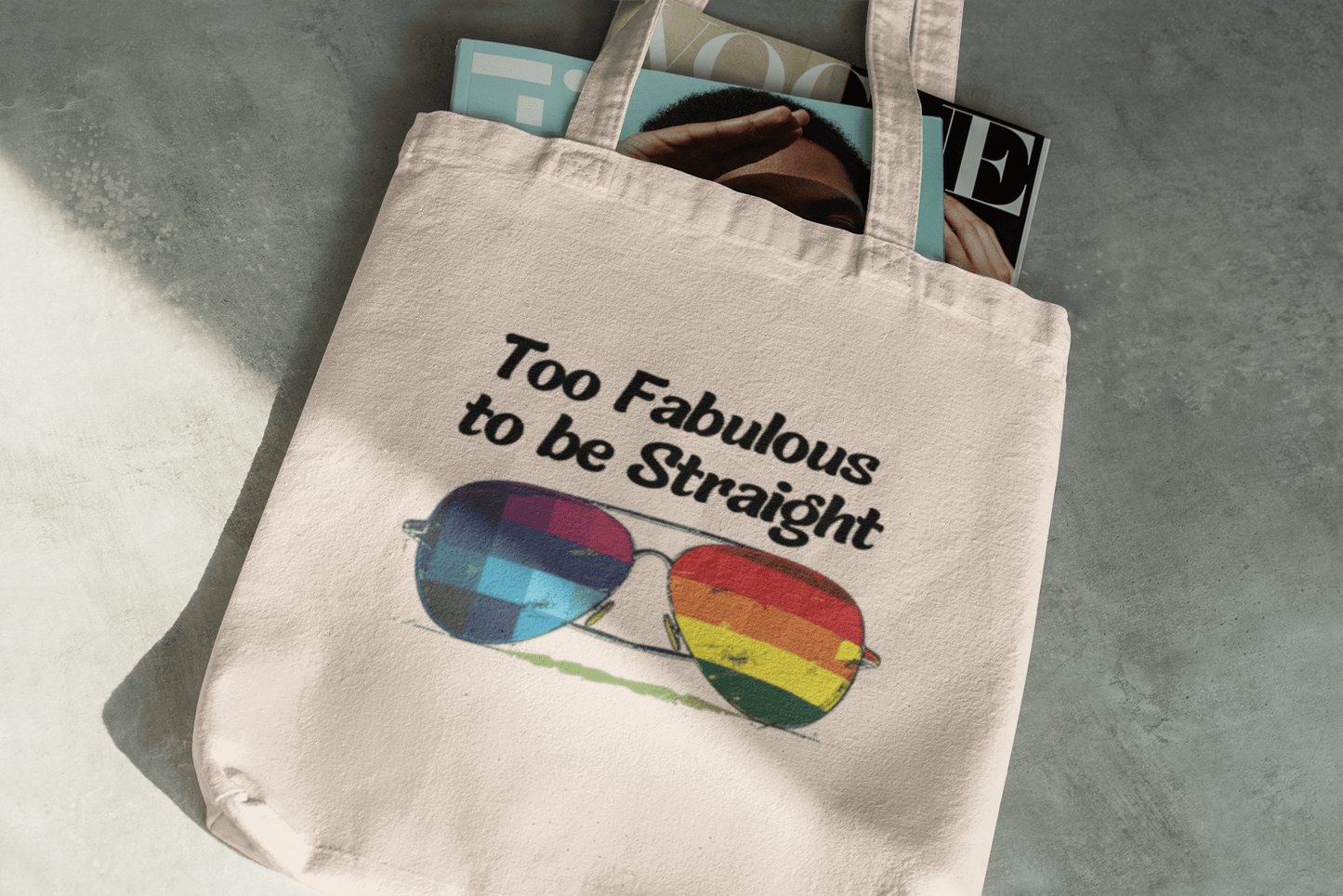 Too Fabulous to be Straight - Tote Bag - Bags - Natural - 15" x 16" The Lucky Wombat