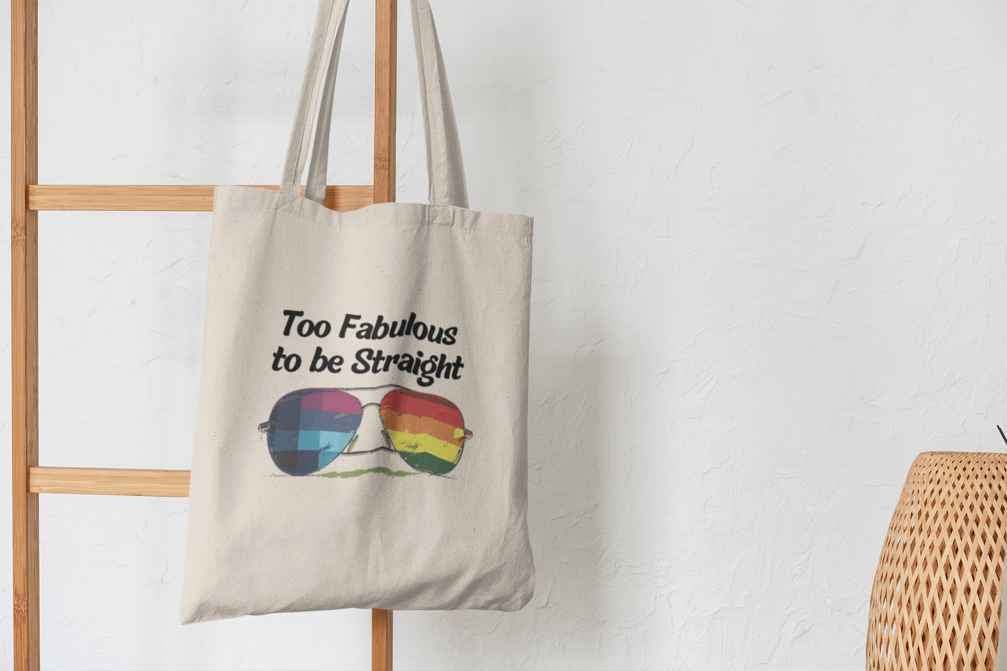 Too Fabulous to be Straight - Tote Bag - Bags - Natural - 15" x 16" The Lucky Wombat