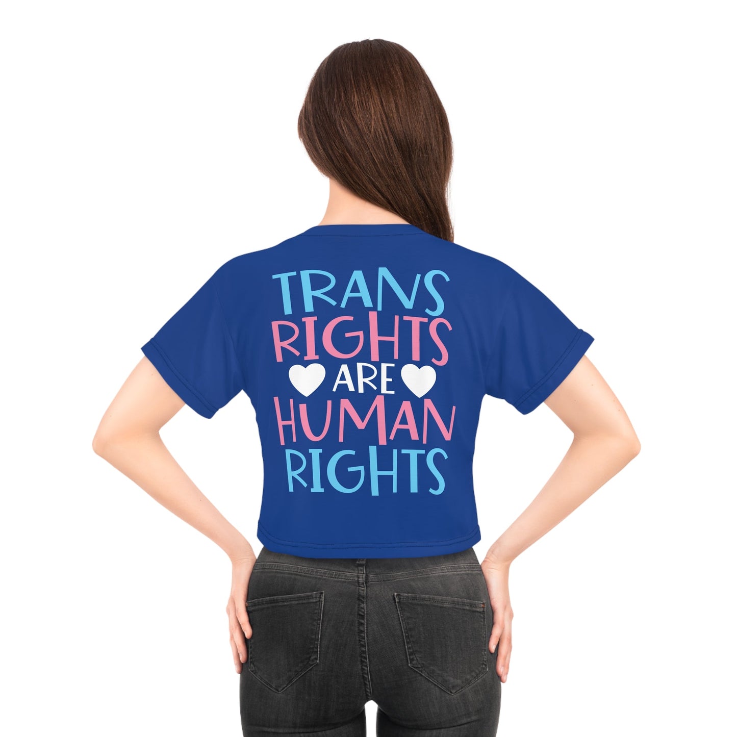 Trans Rights are Human Rights Crop Tee - All Over Prints - The Lucky Wombat
