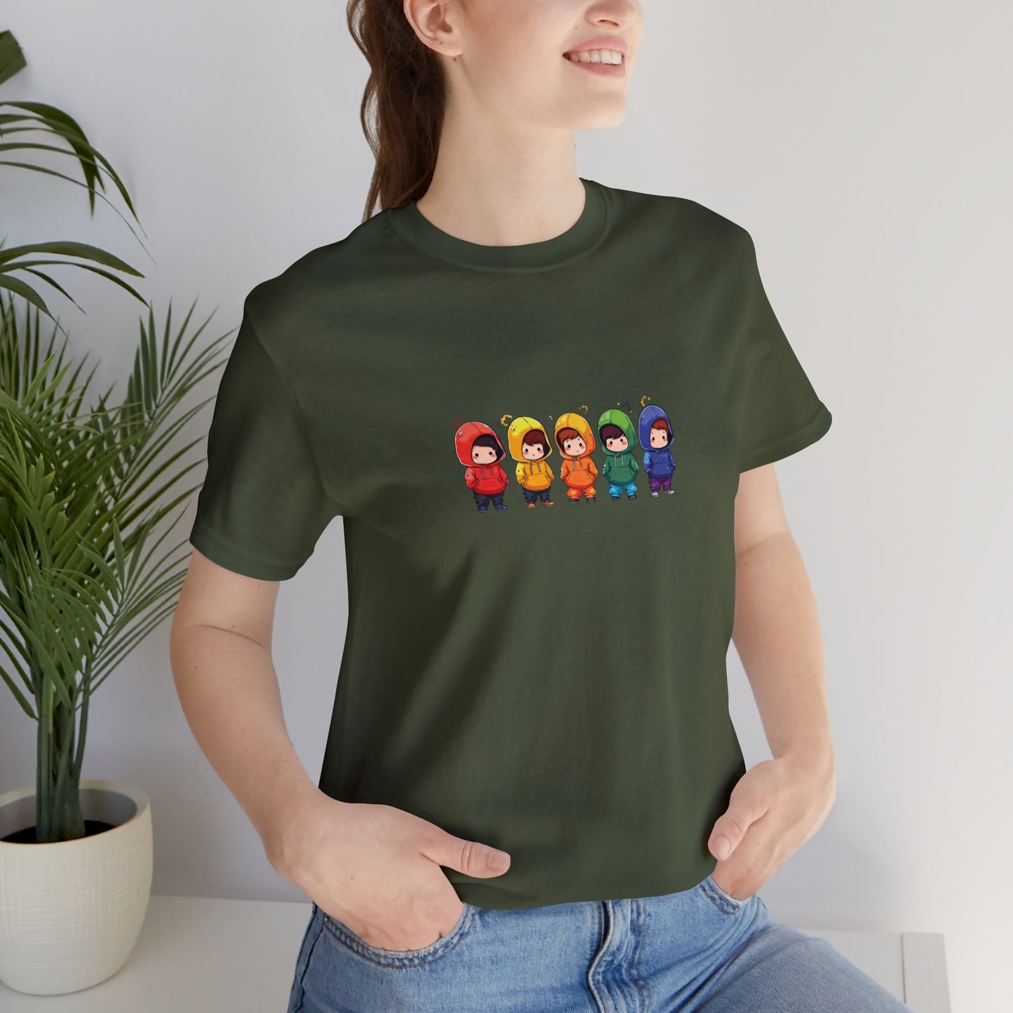 Cutties in Hoodies - Unisex T-Shirt - T-Shirt - Military Green - The Lucky Wombat