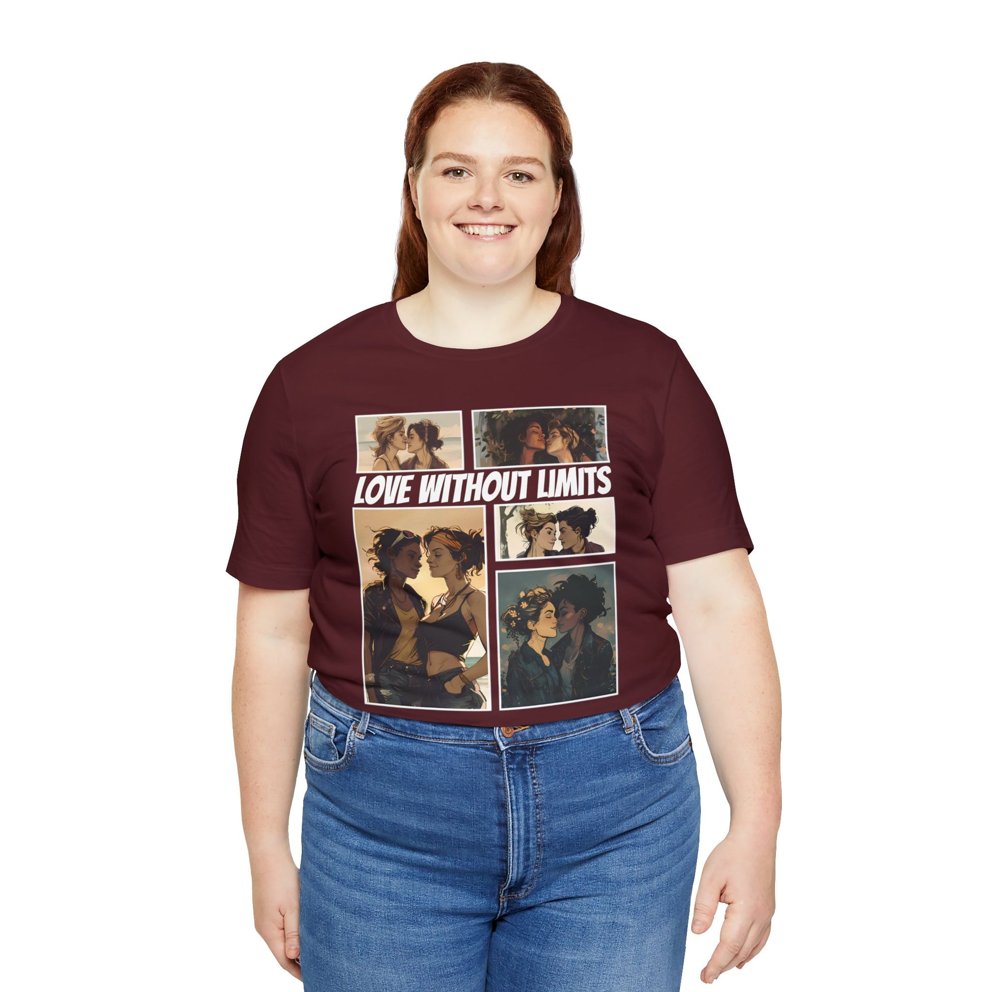 Love Without Limits - Girls - Unisex T-Shirt - T-Shirt - Maroon - | The Lucky Wombat