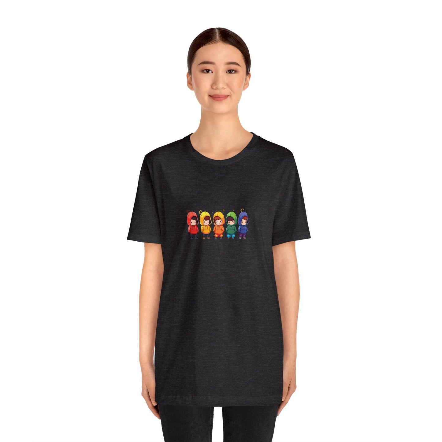 Cutties in Hoodies - Unisex T-Shirt - T-Shirt - Dark Grey Heather - The Lucky Wombat